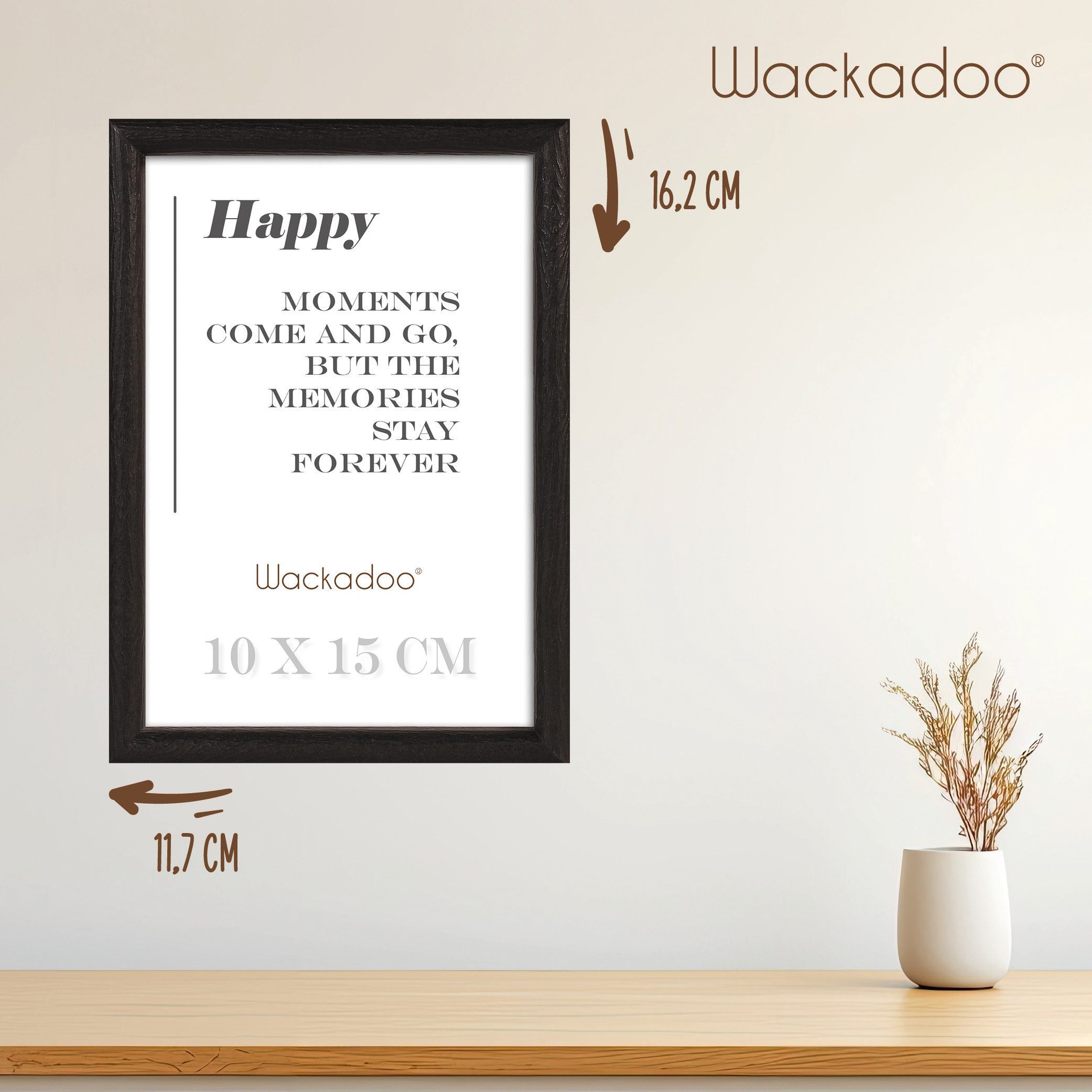 Wackadoo Living Bilderrahmen-Set HAPPY mit Glasscheibe günstig online kaufen
