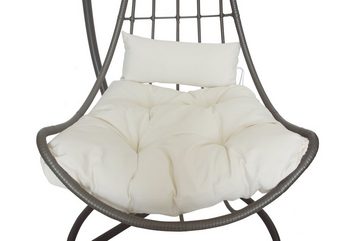 Aileenstore Hängesessel LONG (2-St., mit Regenabdeckung), Höhe 200 cm, Poly-Flachrattan-Korb, inkl. Sitzkissen