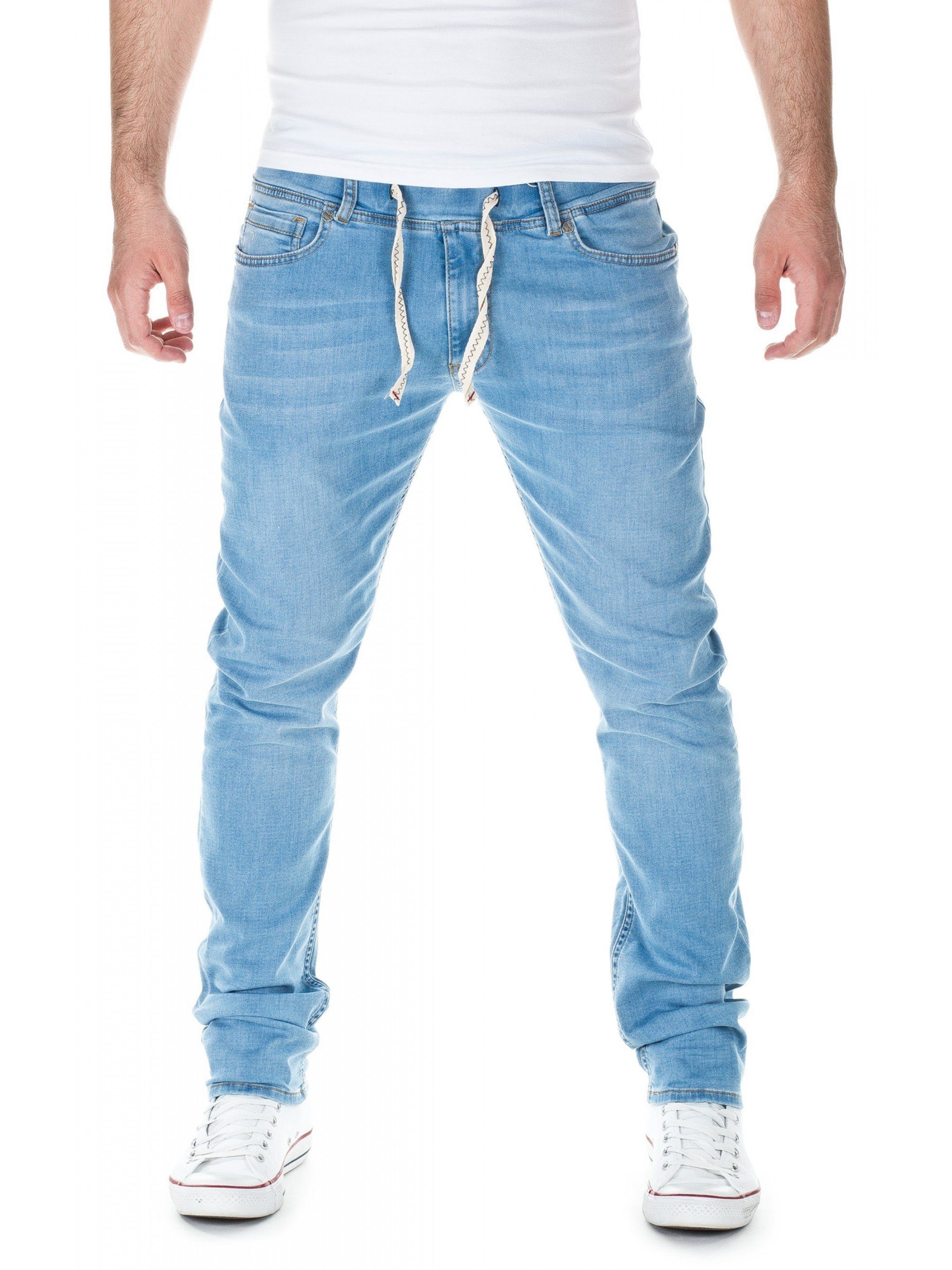 Blau in Jeans, Stretch-Anteil Jeansoptik 7746) Schmale blue Yazubi (dark mit Slim-fit-Jeans Herren Sweathose Rick