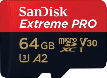 Sandisk Extreme PRO microSDXC™-UHS-I-KARTE Speicherkarte (64 GB, Video Speed Class 30 (V30)/UHS Speed Class 3 (U3), 200 MB/s Lesegeschwindigkeit)