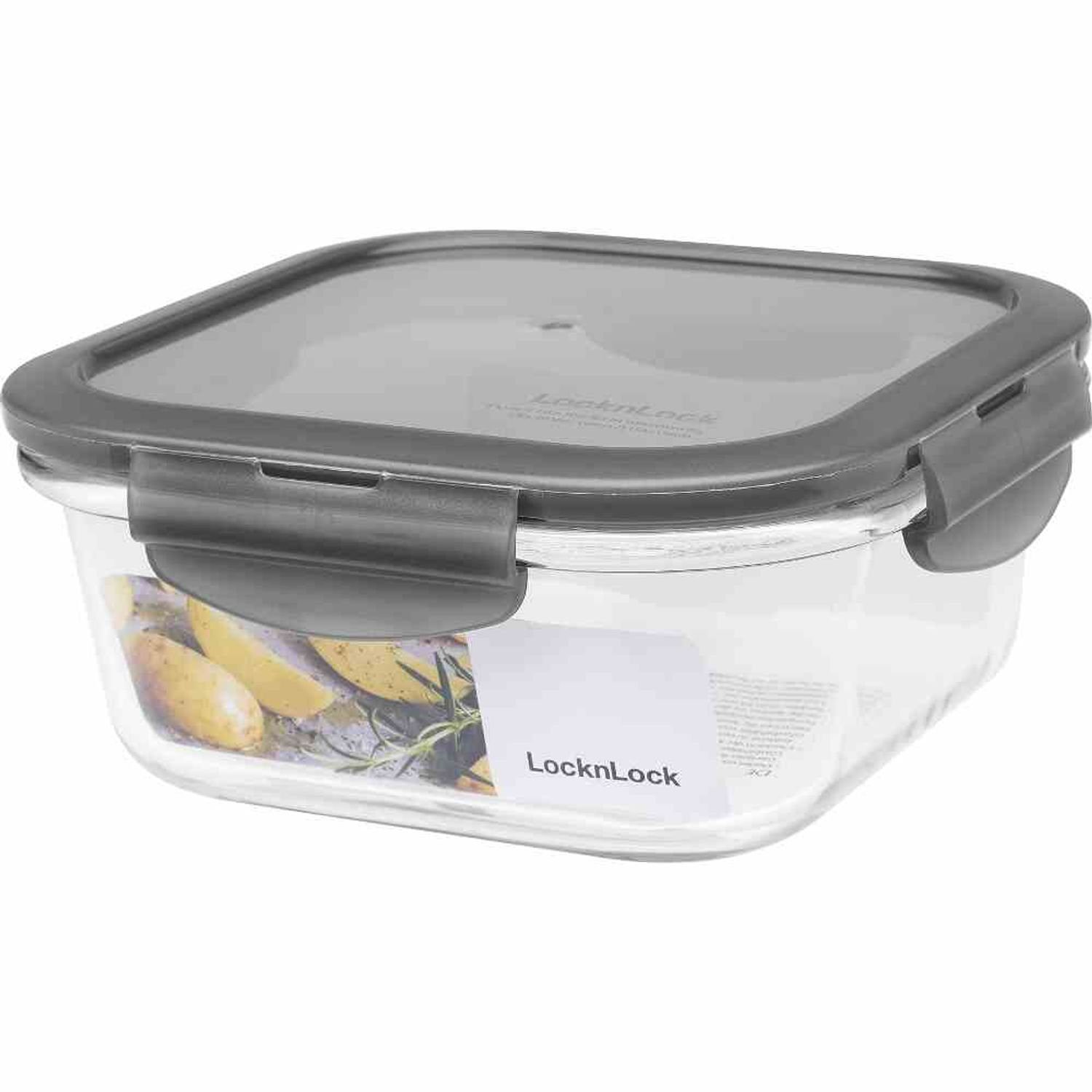 LOCK & LOCK Teedose Box "Boroseal" 0,75 l quadratisch 15,5 x 15,5 x 6,9 cm, transparent, Glas