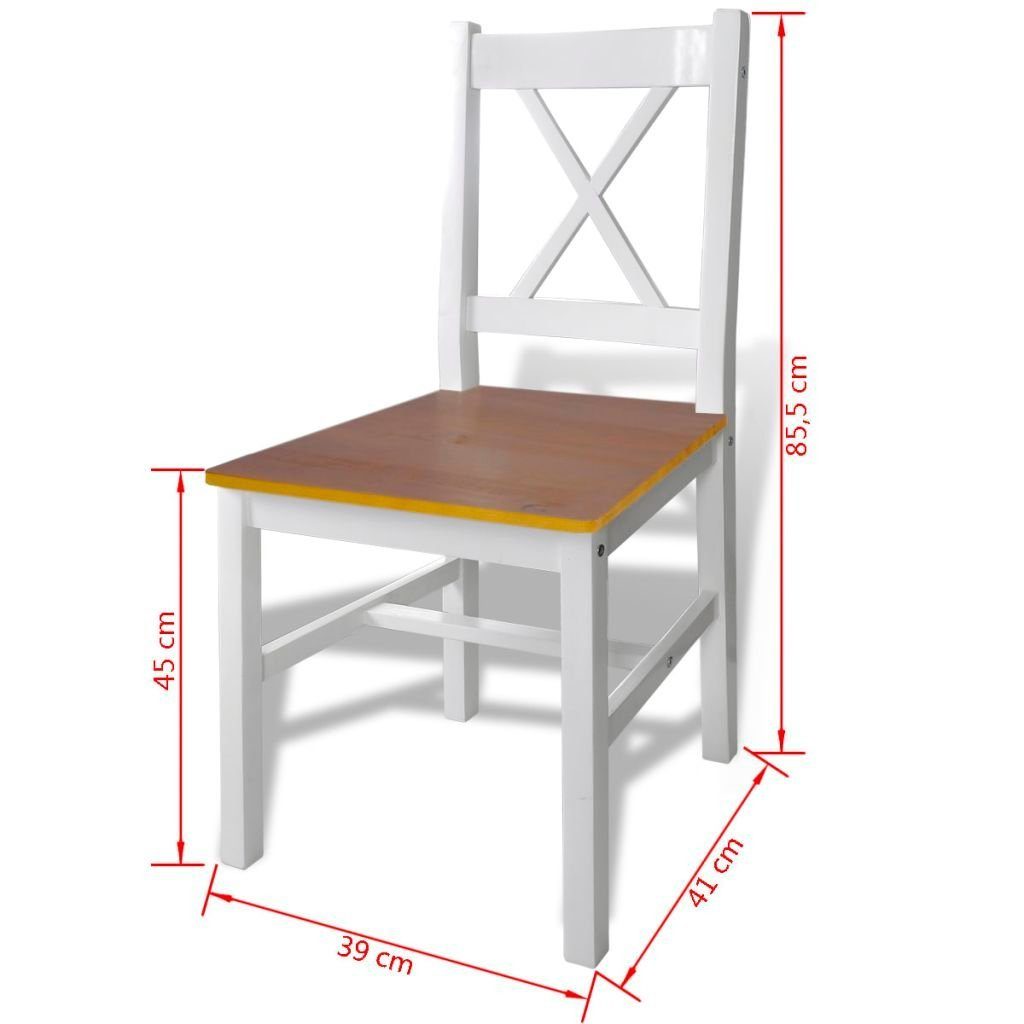 Esstisch Stühle Weiß Sitzgruppe vidaXL und 5-tlg Braun Esszimmer Essgruppe