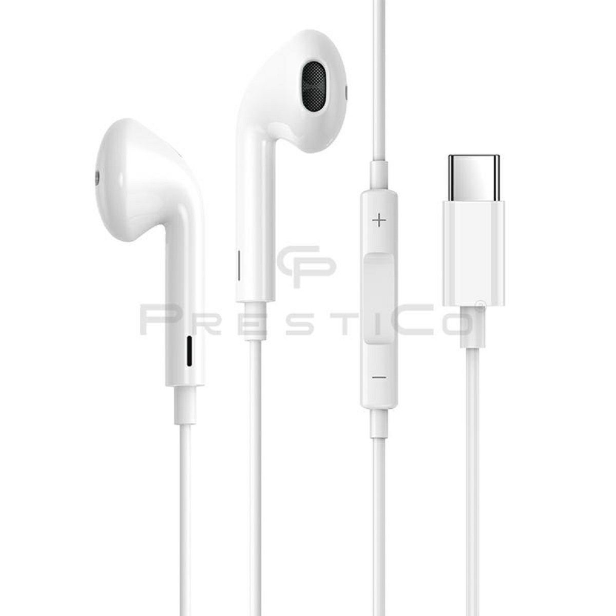 In-Ear-kopfhörer, allen In-Ear mihrofon, und PrestiCo In-Ear-Kopfhörer Weiß Typ-C) Passen Typ Modellen, zu (Kabelgebunden, Fernbedienung Kabe, Universal, HF3​ USB Kopfhörer mit C