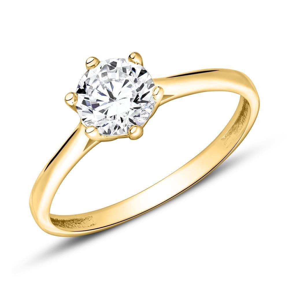 JEWLIX Goldring Zirkonia Krappenfassung Verlobungsring von günstig online kaufen