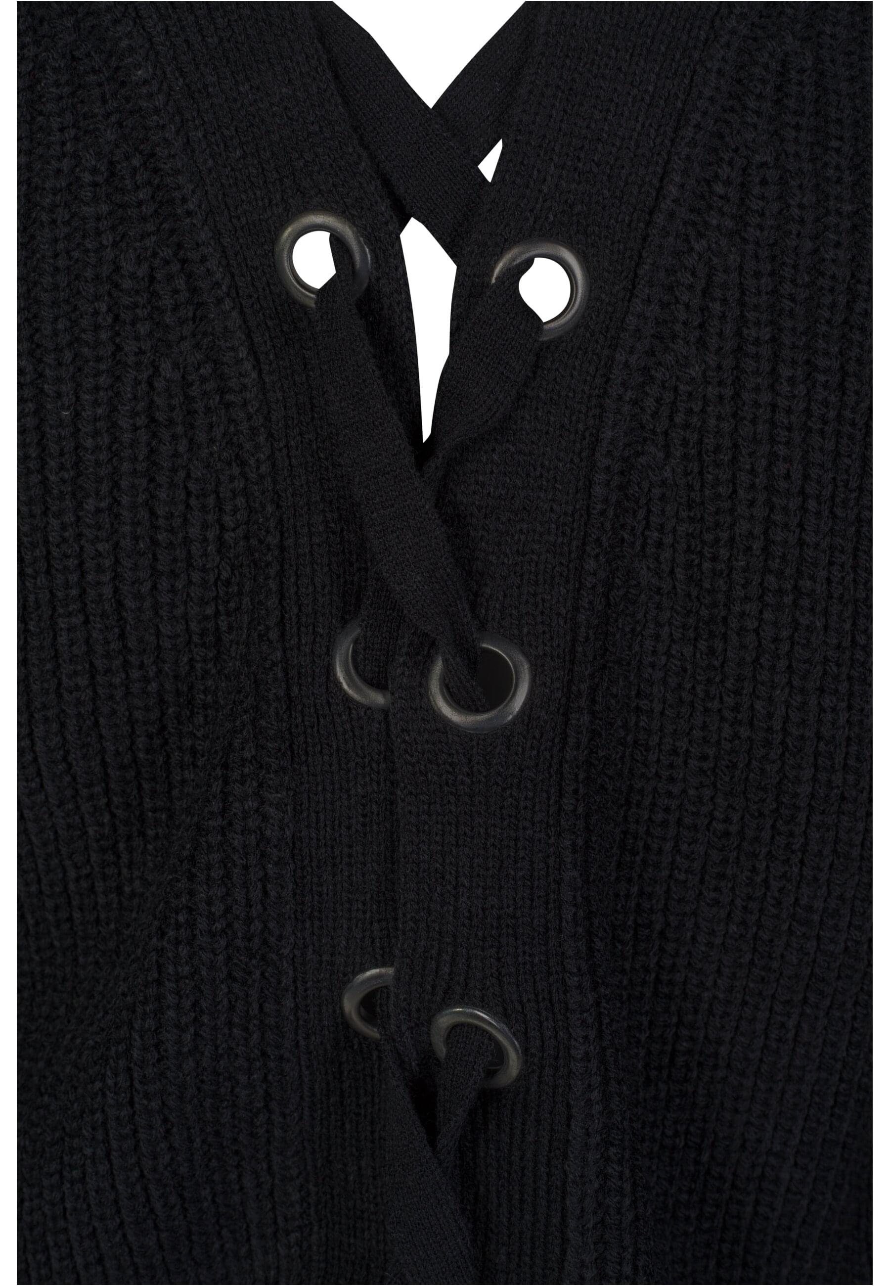 Back Up Lace Sweater Kapuzenpullover black CLASSICS Damen URBAN Ladies (1-tlg)