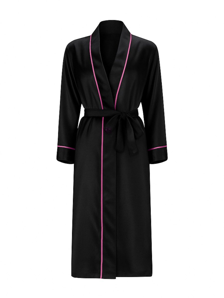 Elegant Love Morgenmantel Eleganter Satin Langarm-Pyjama mit V-Ausschnitt u günstig online kaufen