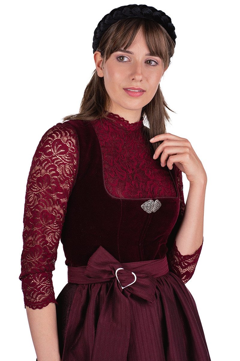 MarJo Dirndl Samt Dirndl 2tlg. - SUSI - rotwein/brombeer/granat günstig online kaufen