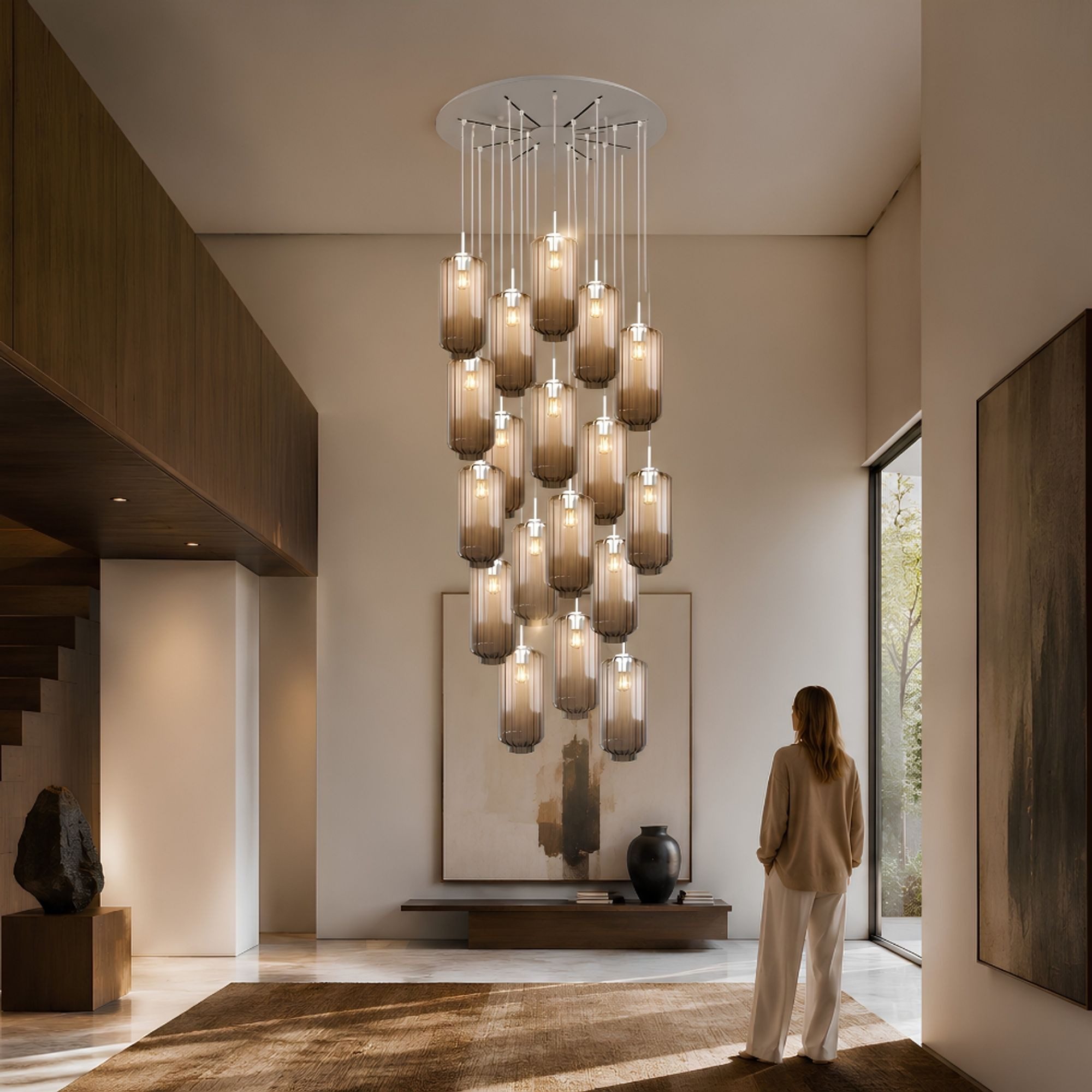 s.luce Pendelleuchte Velo Galerieleuchte 20-flg Ø 120cm Baldachin Ø 18cm Klar
