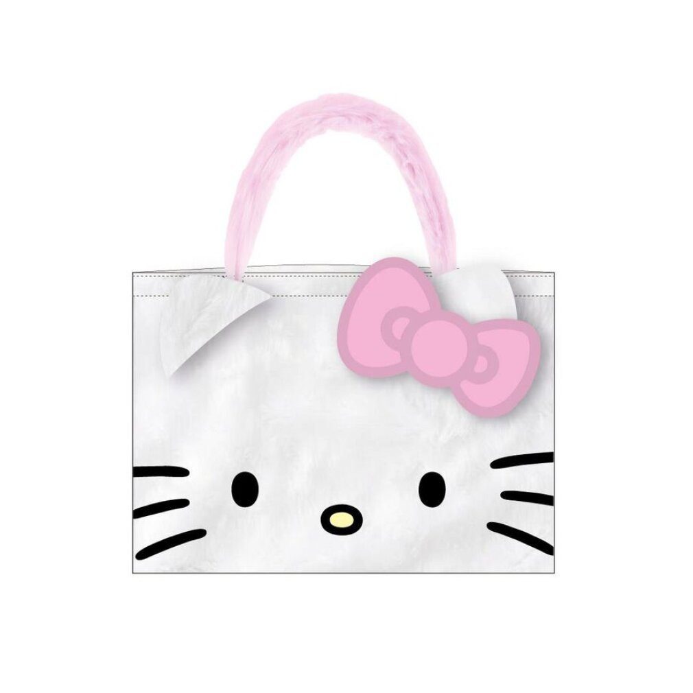 Hello Kitty Einkaufsshopper Hello Kitty Weiß Plüsch Einkaufstasche 22 x 30 cm