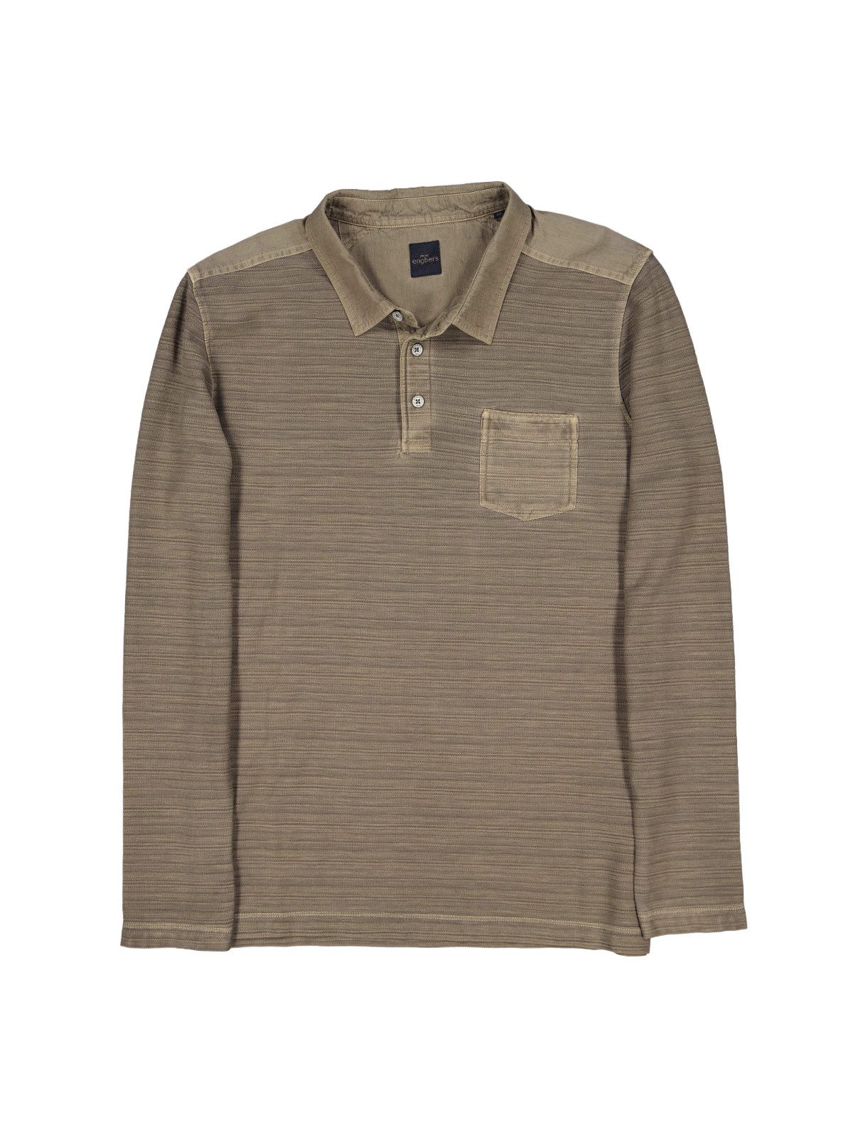 Engbers Langarm-Poloshirt engbers Herren Polo-Shirt meliert, Braun günstig online kaufen