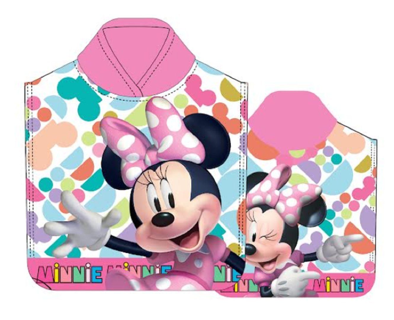 Disney Badeponcho Minnie Mouse Badeponcho Kinder Kapuze 50 100cm mit x Poncho