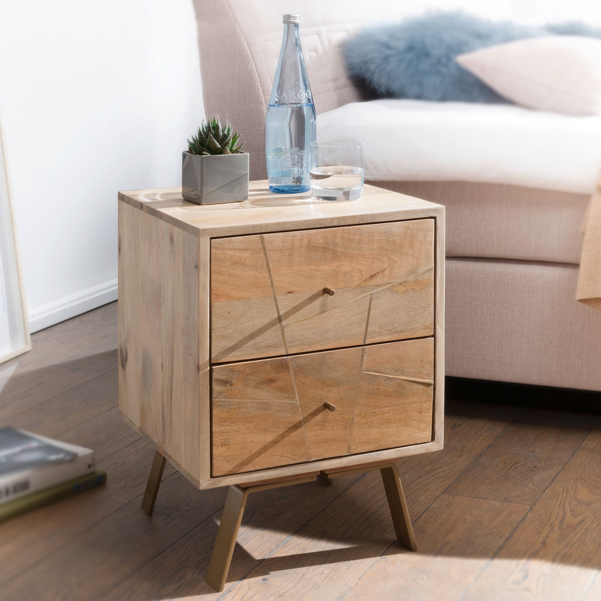 FINEBUY Nachtkonsole FB51000 (Nachtschrank Hoch, 40x56x40 günstig online kaufen