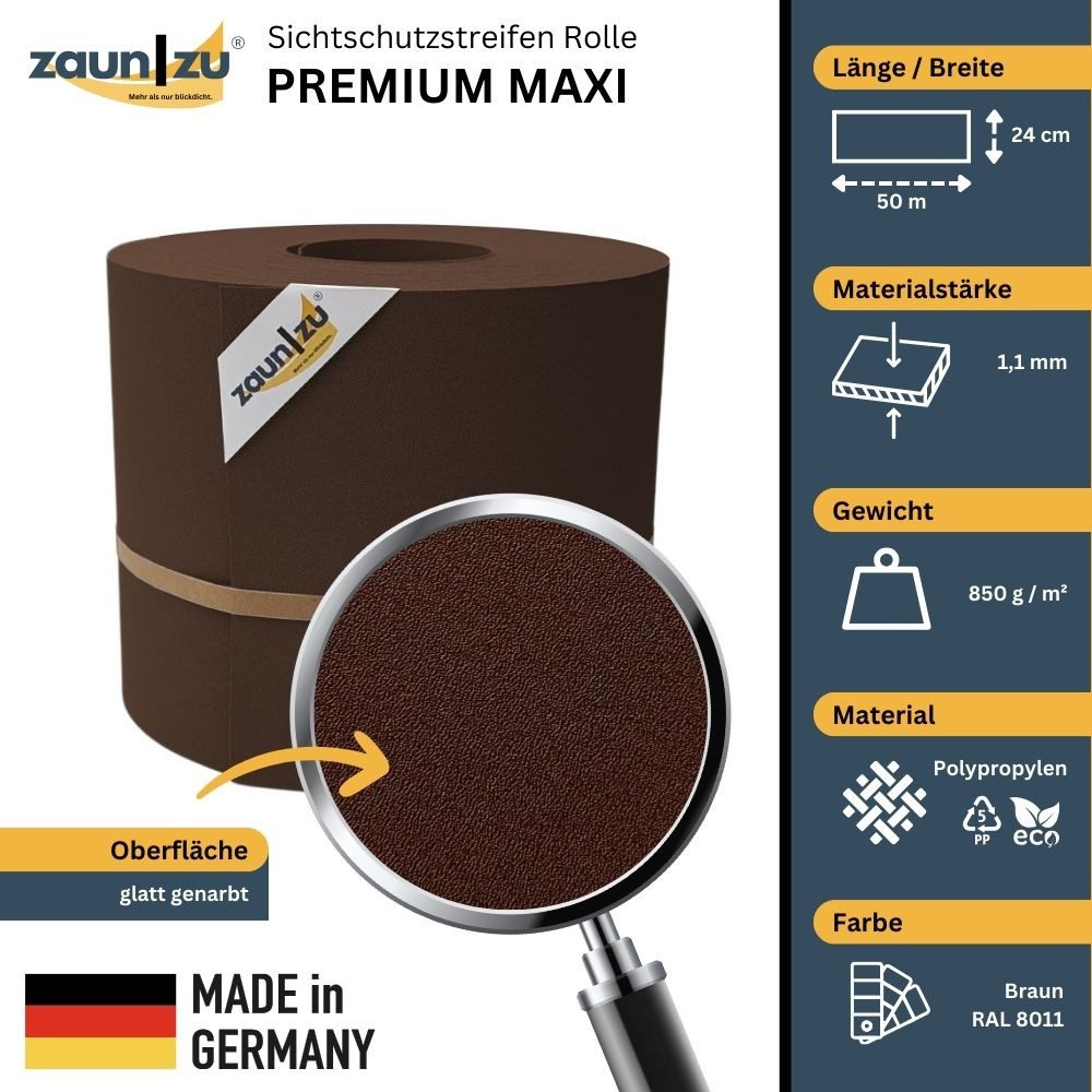 zaunzu Sichtschutzstreifen Premium Maxi für Doppelstabmatten günstig online kaufen