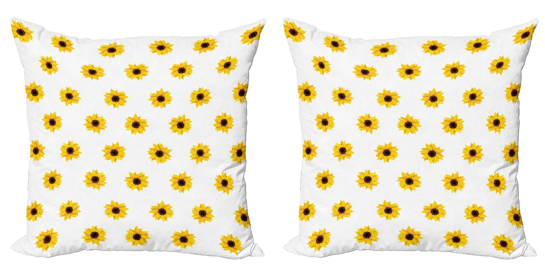 Stück), Abakuhaus Modern Kissenbezüge Doppelseitiger Accent Digitaldruck, Muster (2 Gelb Natur Sunflower