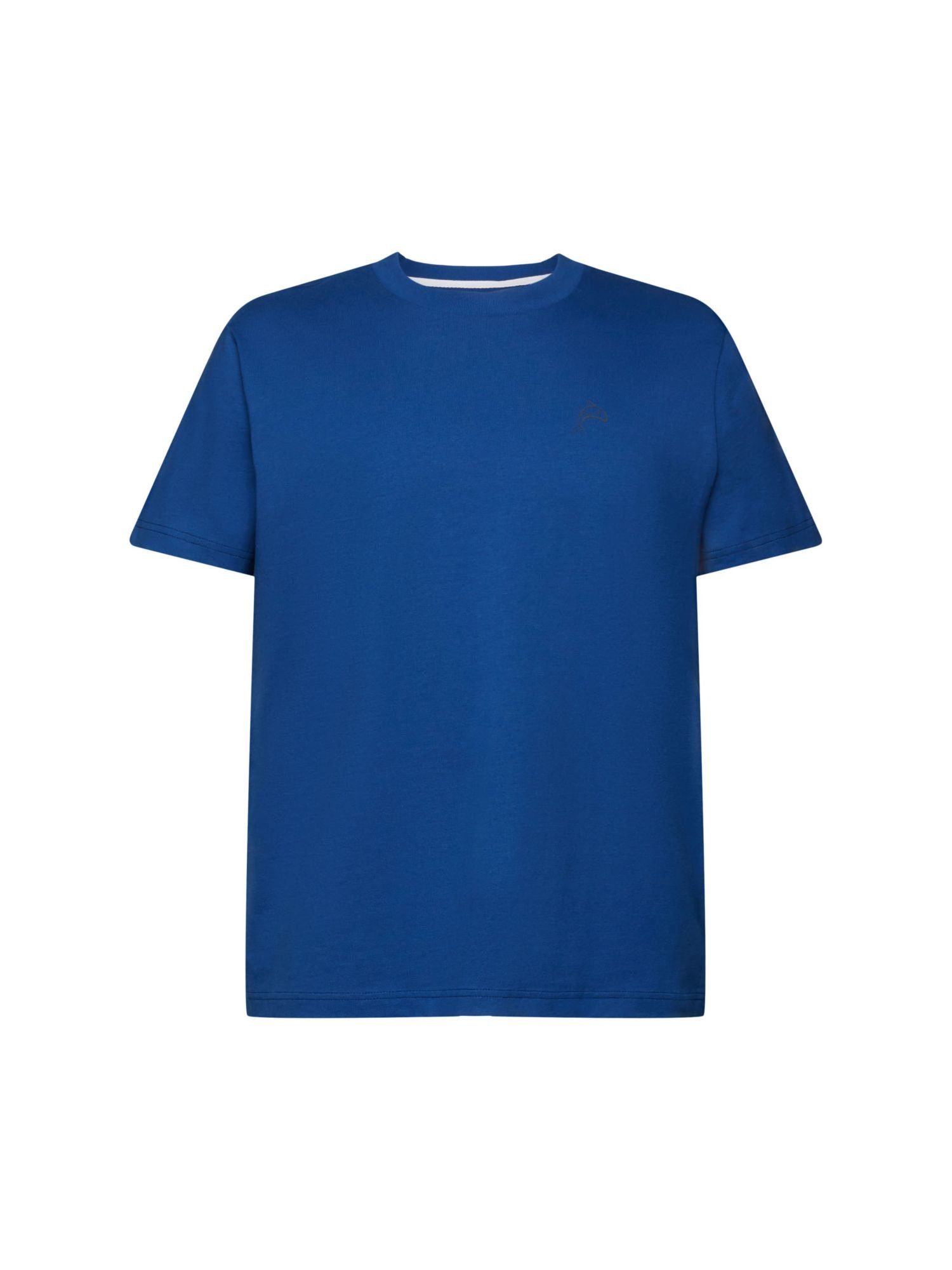 Esprit T-Shirt Baumwoll-T-Shirt mit Delfinprint (1-tlg) BRIGHT BLUE