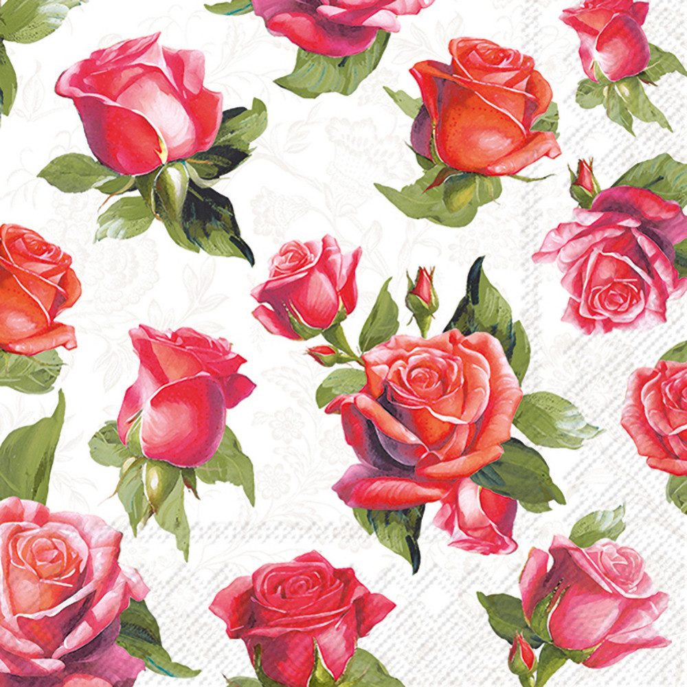 IHR Papierserviette Elegant Roses, (20 St), 33x33cm