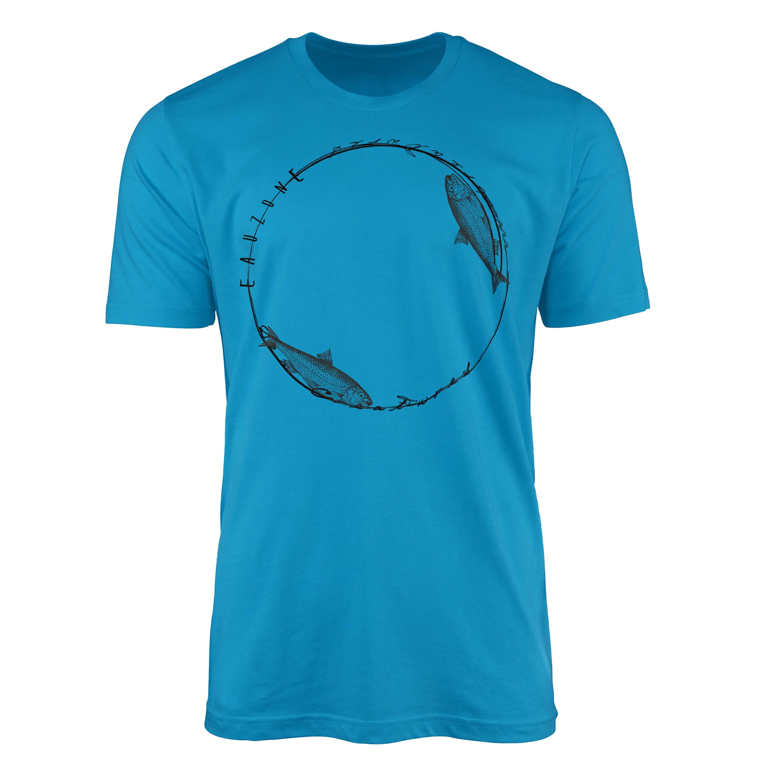 Sinus Art T-Shirt T-Shirt Tiefsee Fische - Serie: Sea Creatures, feine Struktur und sportlicher Schnitt / Sea 039 Atoll