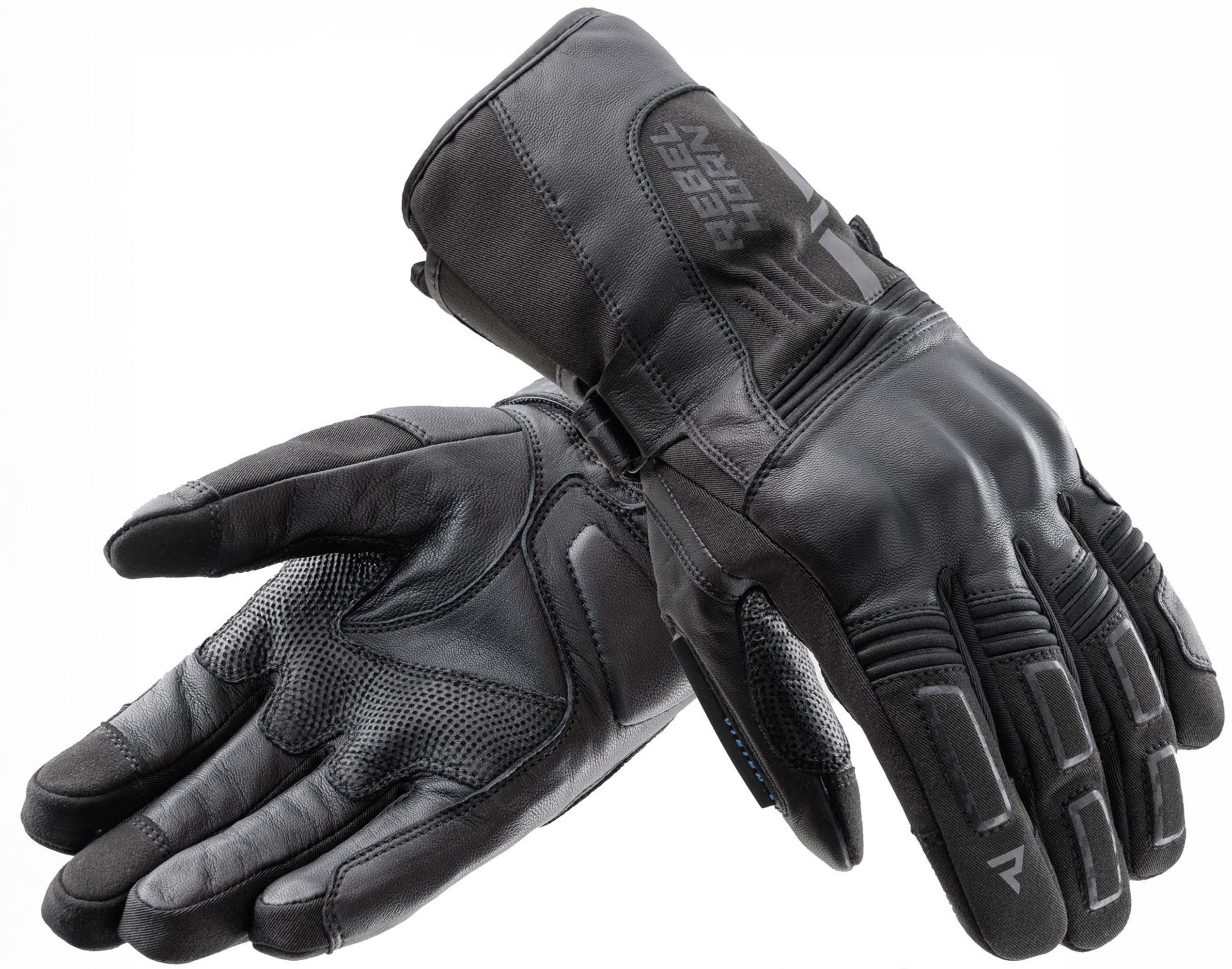 Rebelhorn Motorradhandschuhe Tracer wasserfeste Motorrad Handschuhe lange Stulpe,Touchscreenbedienung möglich,mit Visierwischer,wasse