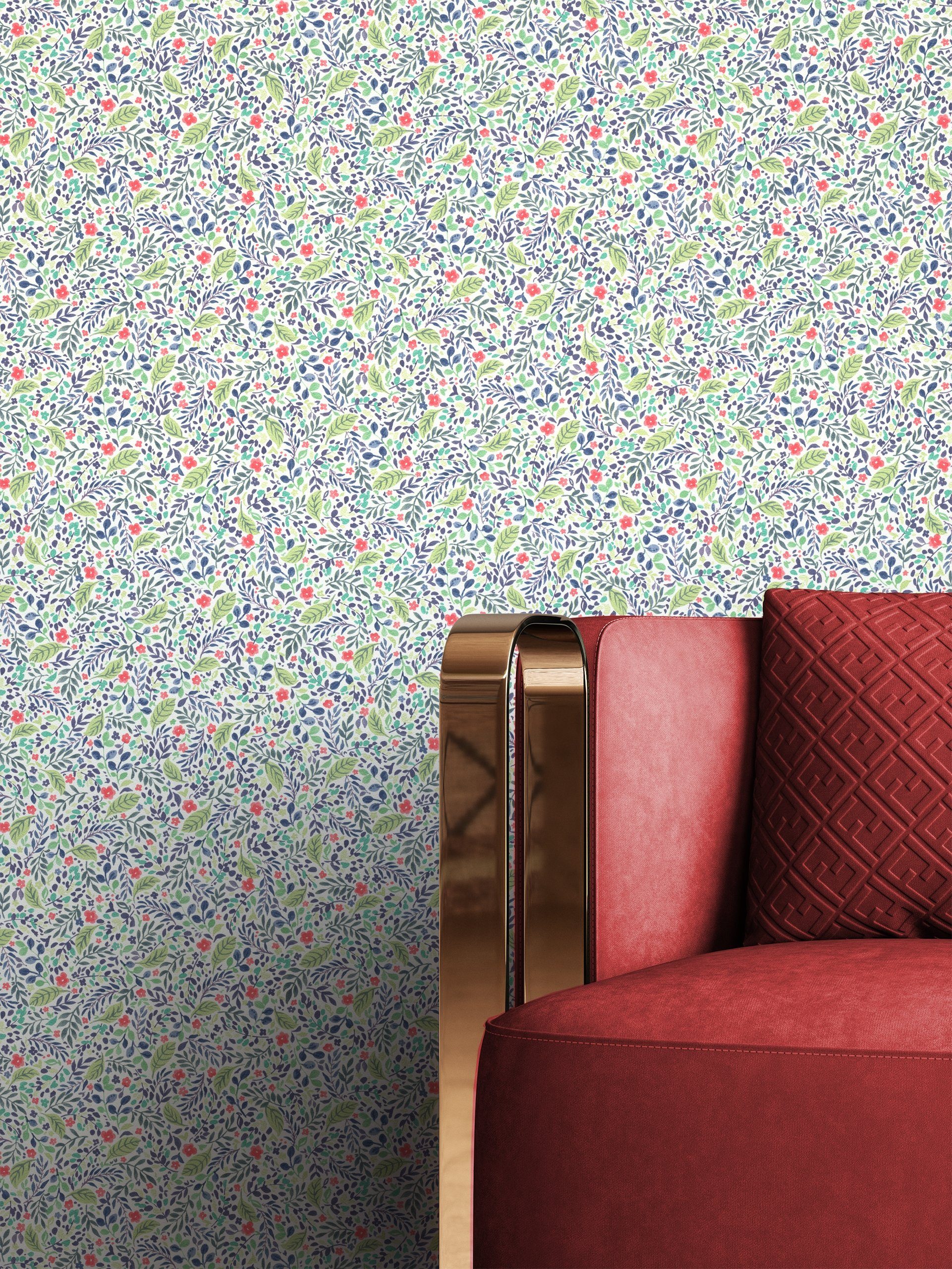 Newroom Vliestapete, Weiß Tapete Landhaus Blumen günstig online kaufen