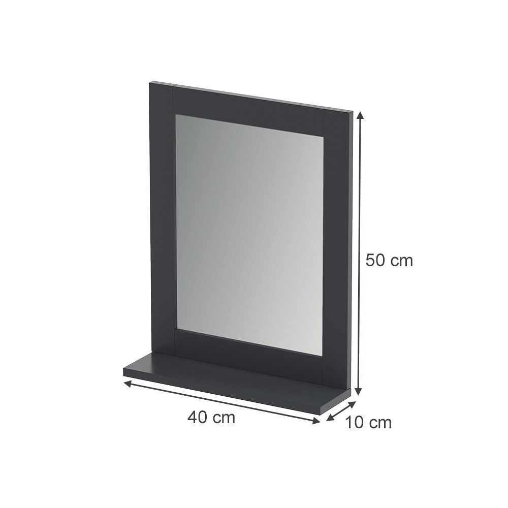 Vicco Badspiegel Vilda, Grau, 50 x 40 cm günstig online kaufen