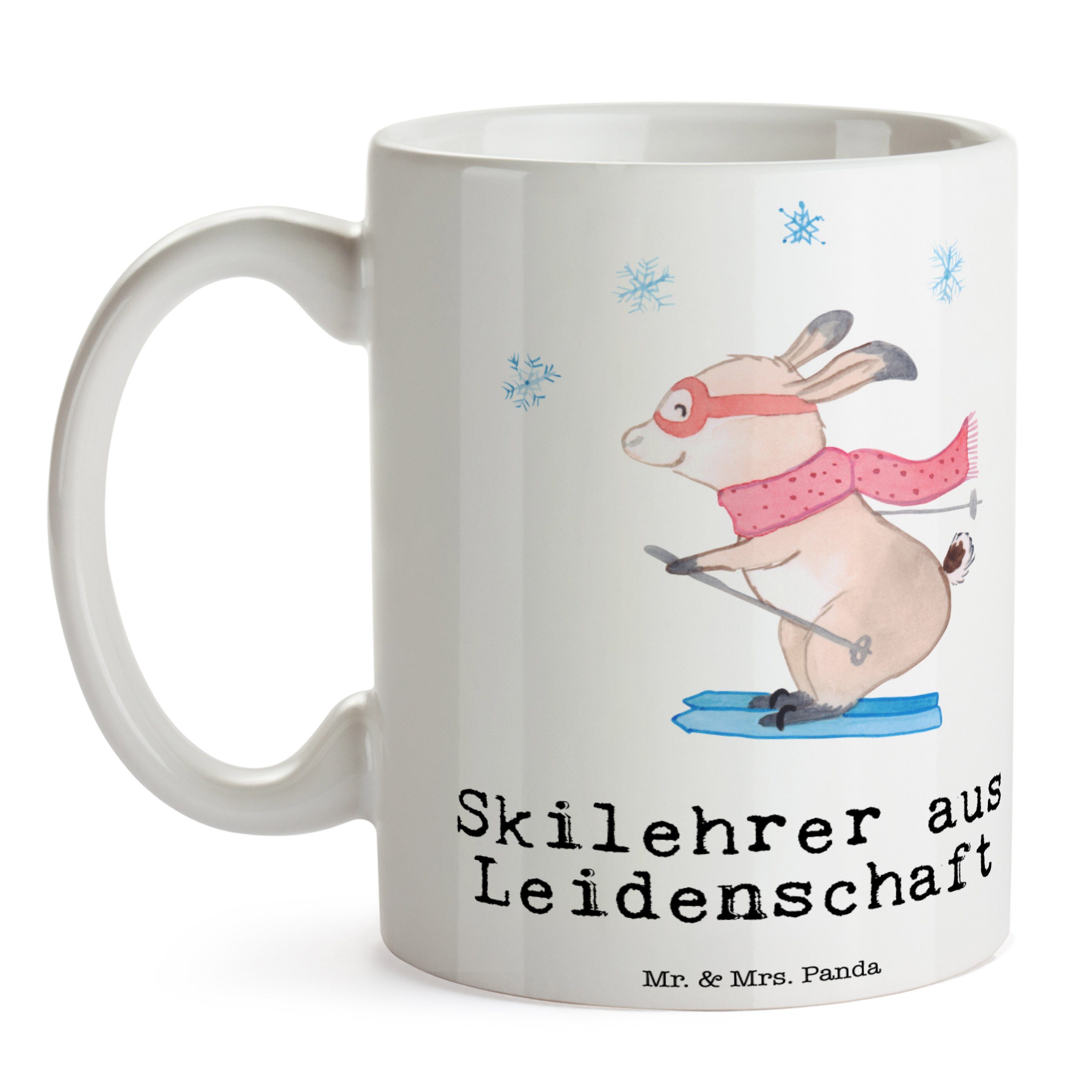 Mr. & Geschenk, Skilehrer Weiß Leidenschaft Sprüche, aus Panda - Jubiläum, Mrs. Keramik Tasse Tasse 