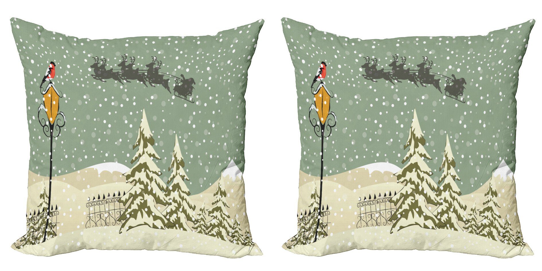 Abakuhaus Подушкиbezüge Modern Accent Doppelseitiger Digitaldruck, (2 Stück), Weihnachten Weihnachtsmann-Ren