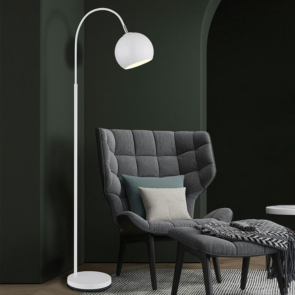 GLOBO LIGHTING Stehlampe, Leuchtmittel nicht inklusive, Stehlampe Standleuchte Metall weiß E27 Leselampe H 150 cm