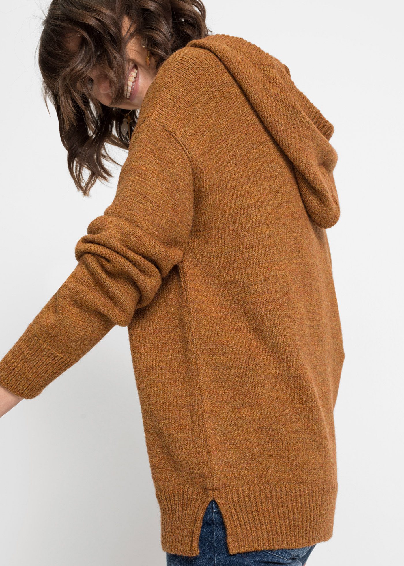 bonprix Kapuzenpullover aus Polyacryl, Polyamid und Polyester, mit Kapuze, Oversize-Design