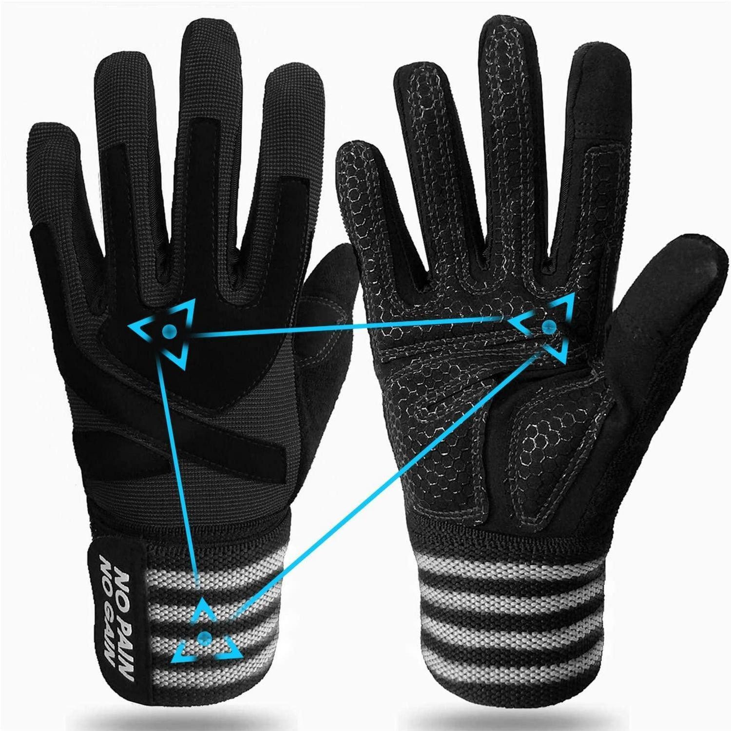 LuxusKollektion Trainingshandschuhe Fitness Handschuhe Herren mit Handgelenkschutz (1-St)