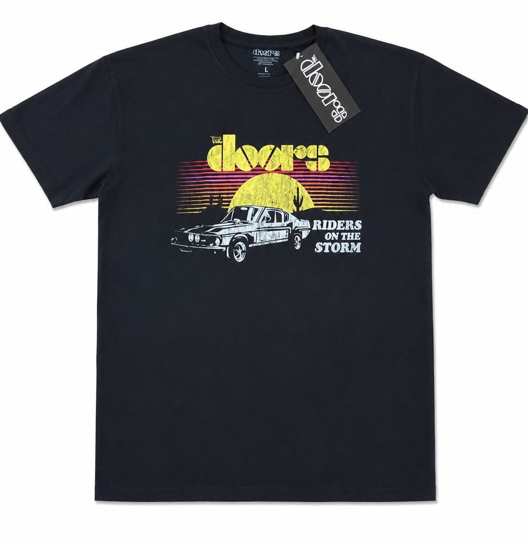 coole-fun-t-shirts Print-Shirt The Doors Riders on the Storm T-Shirt Schwarz Vintage Rock Band The Doorts Riders TSHIRT Band Merchandise, Fanartikel + Konzertshirt
