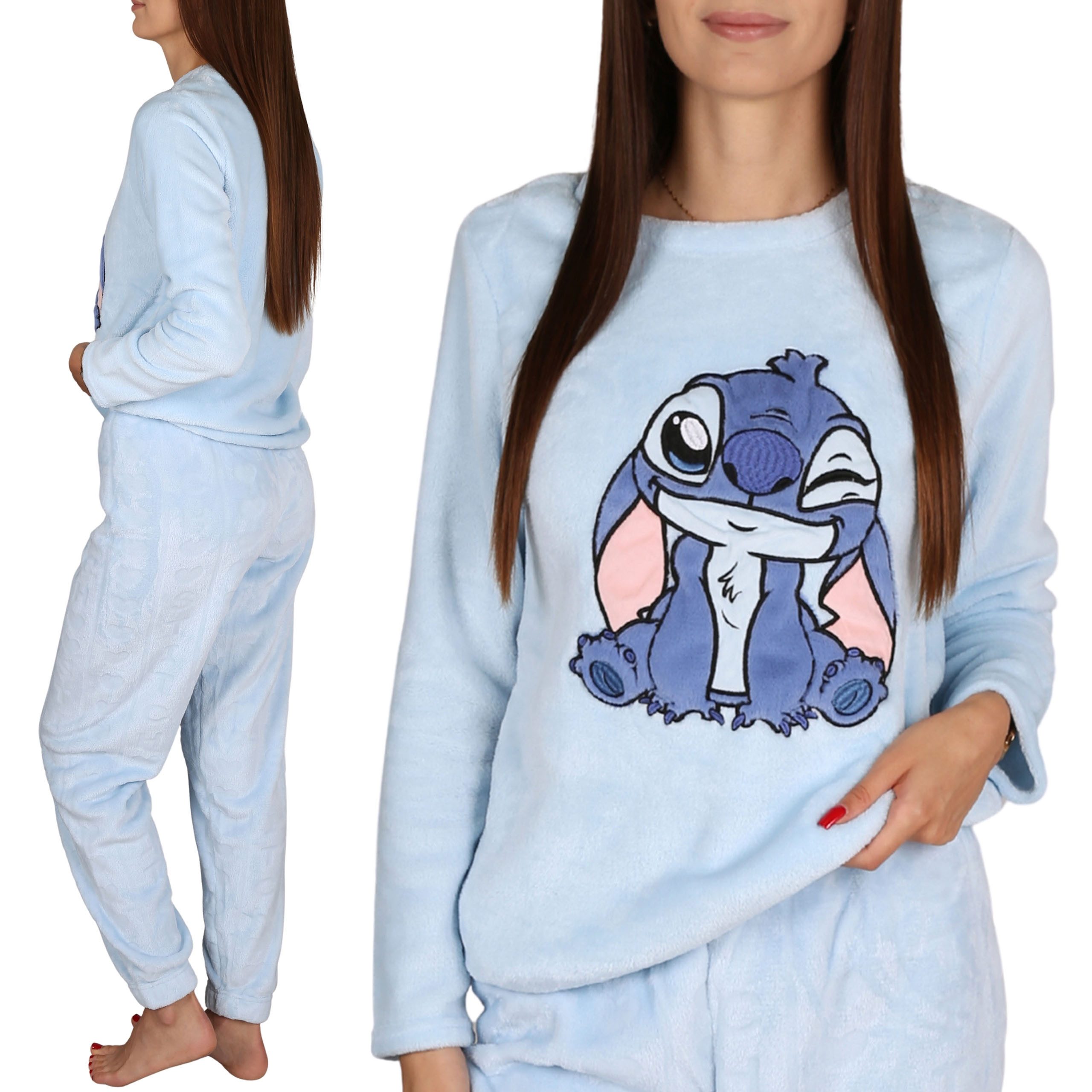 Sarcia.eu Pyjama Disney Stitch Damen Fleece-Pyjama, 2-teilig, warm, langarm günstig online kaufen