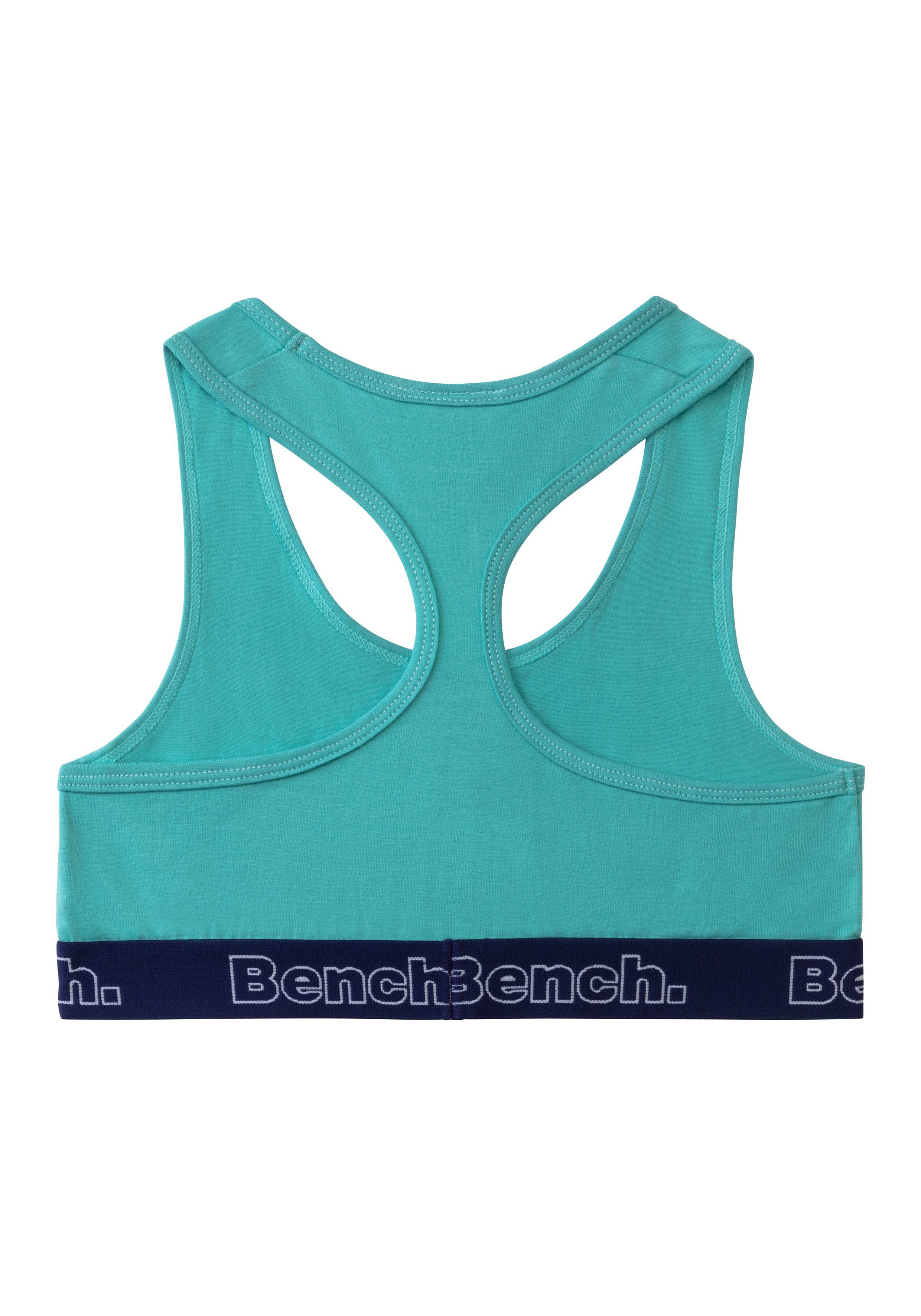 Bench. Bustier (Packung, 3-tlg) mit kontrastfarbigem Bündchen und Racerback
