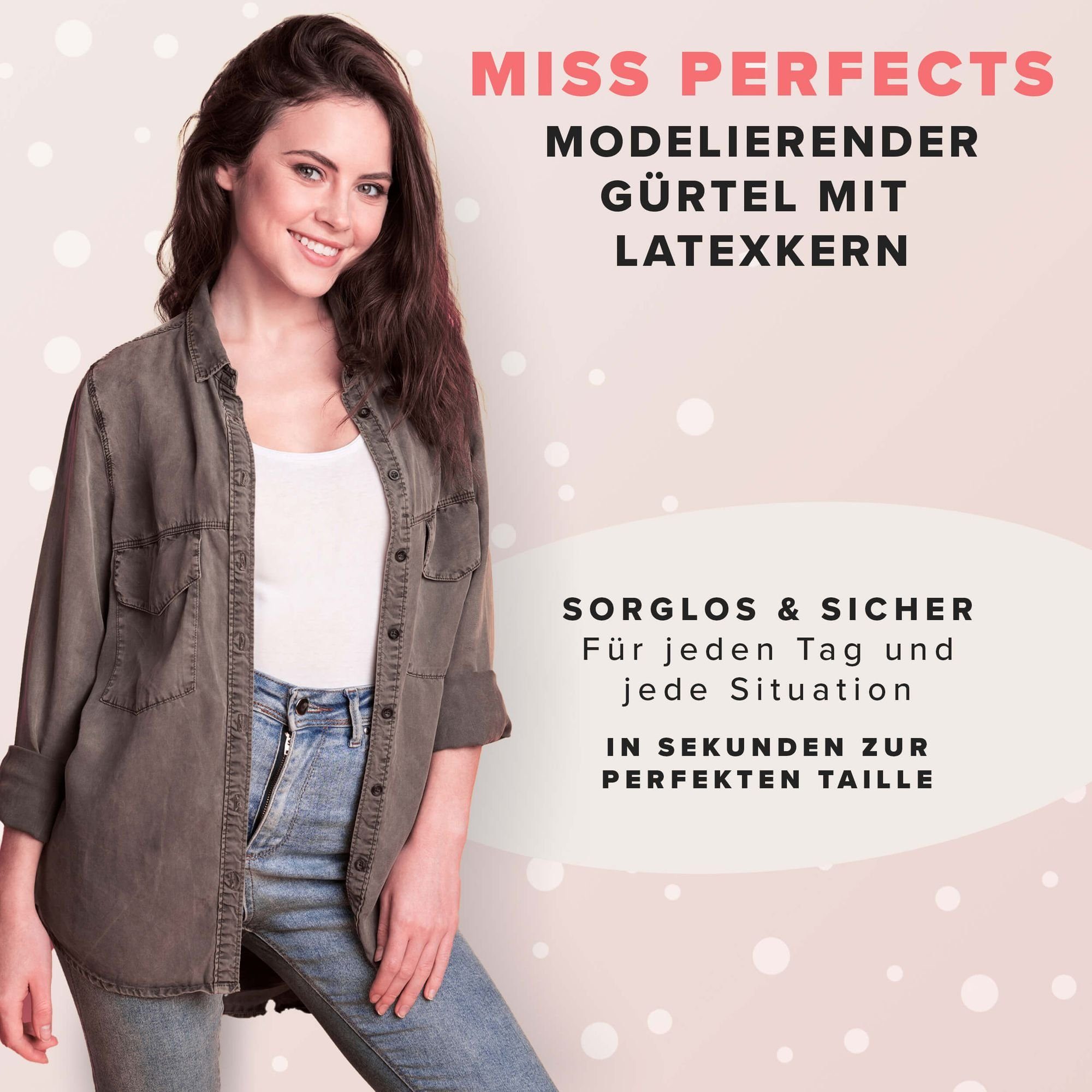 Miss Schwarz Perfect Modellierender mit und Haken- 35833 Gürtel Taillenshaper Ösenverschluss