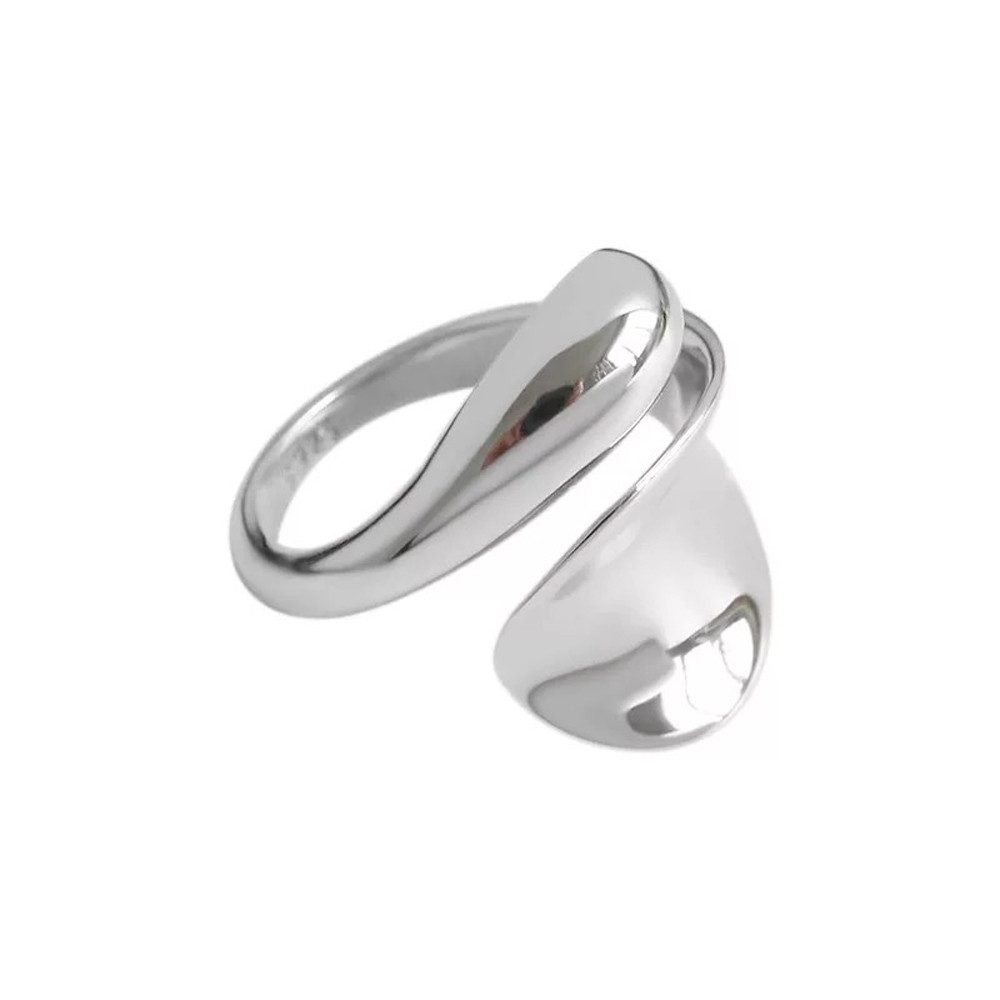 Runde Perlé Silberring verstellbarer Ring "Carolina", offener geometrischer Ring, 925 Silber Silber