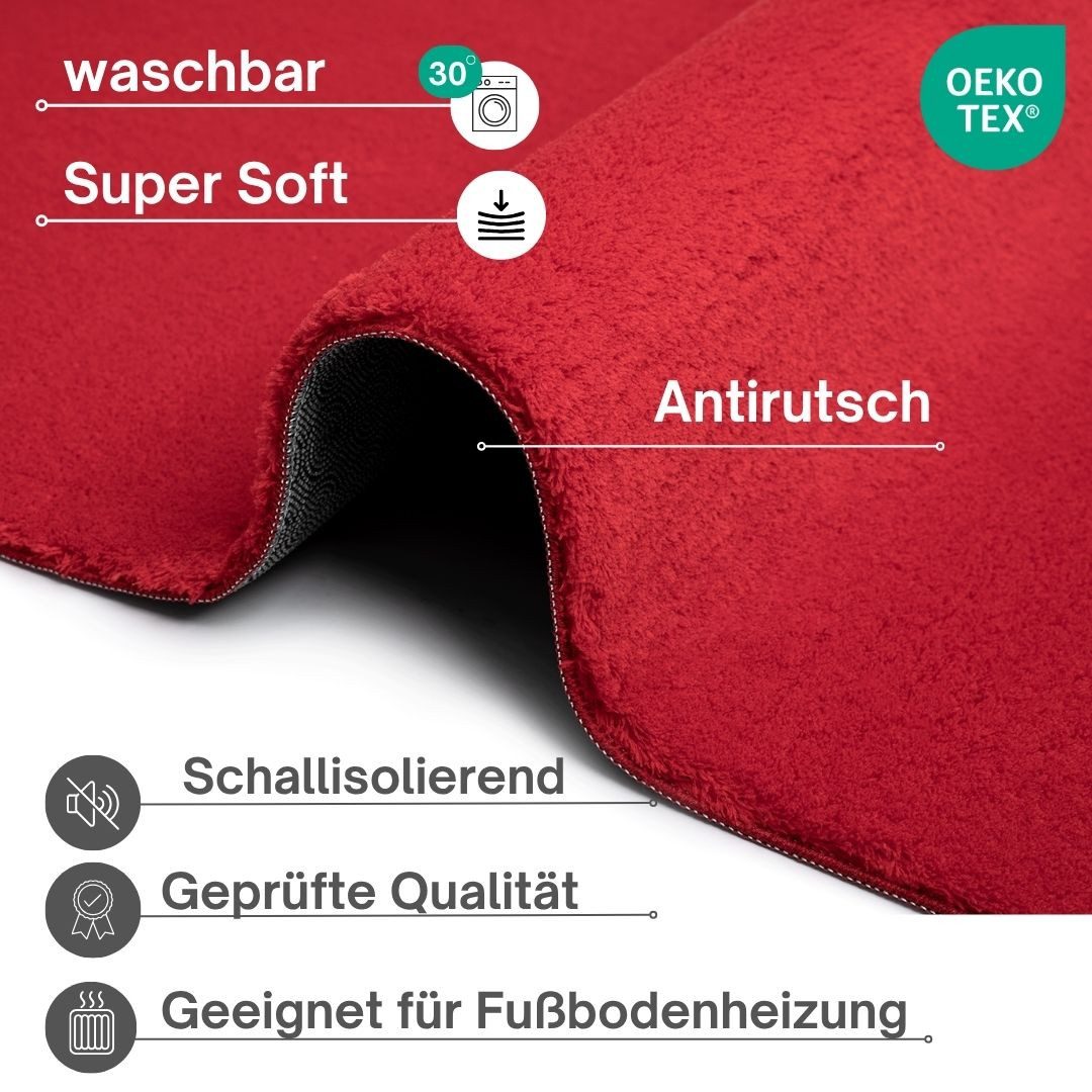 OTTO home Teppich Arabell, Kunstfellteppich, Felloptik, waschbar, rechteckig, Höhe: 16 mm, flauschig, kuschelig, Anti-Rutsch-Unterseite, Wohnzimmer, Schlafzimmer
