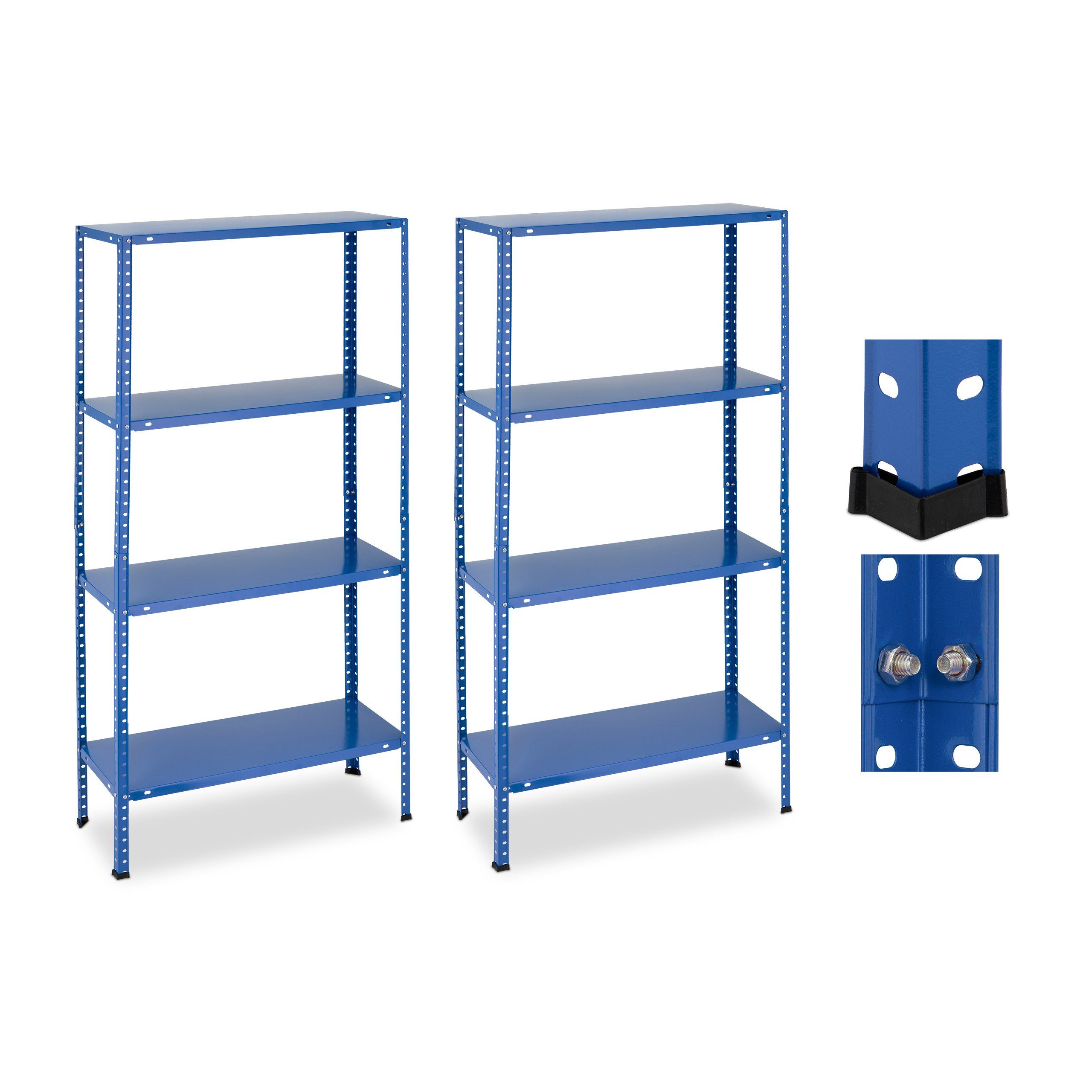relaxdays Schwerlastregal Blaues Schwerlastregal 2er Set günstig online kaufen