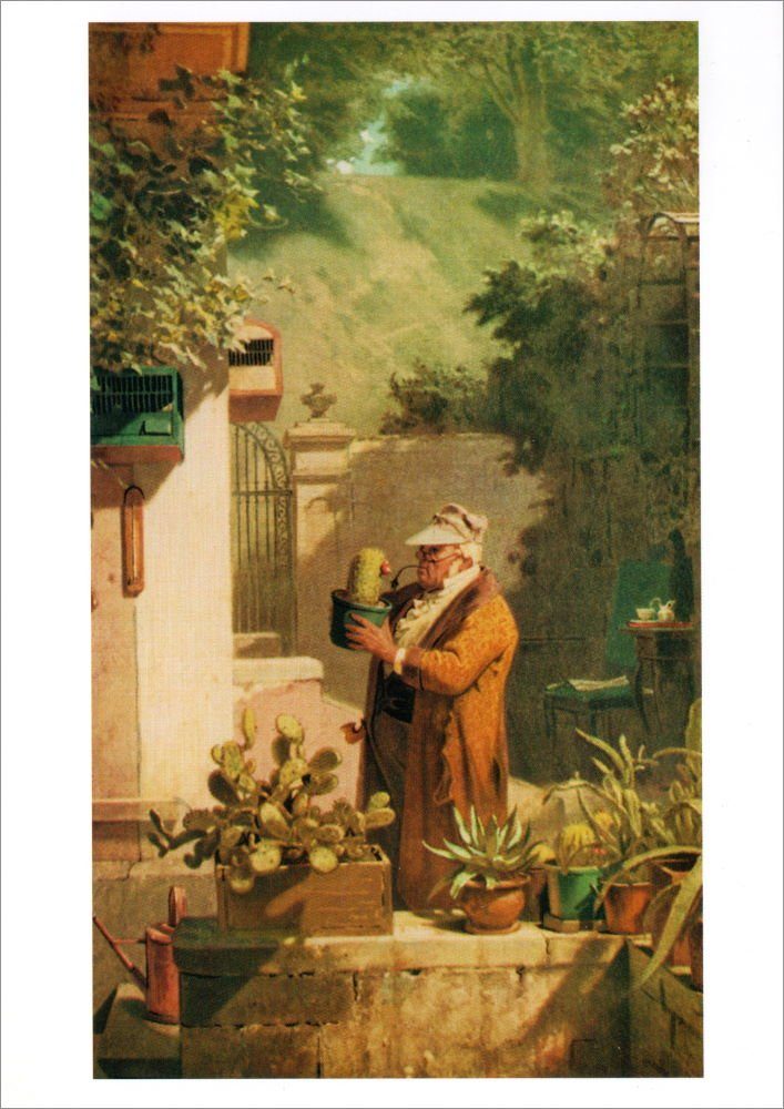 Postkarte Kunstkarte Carl Spitzweg "Der Kaktusfreund"