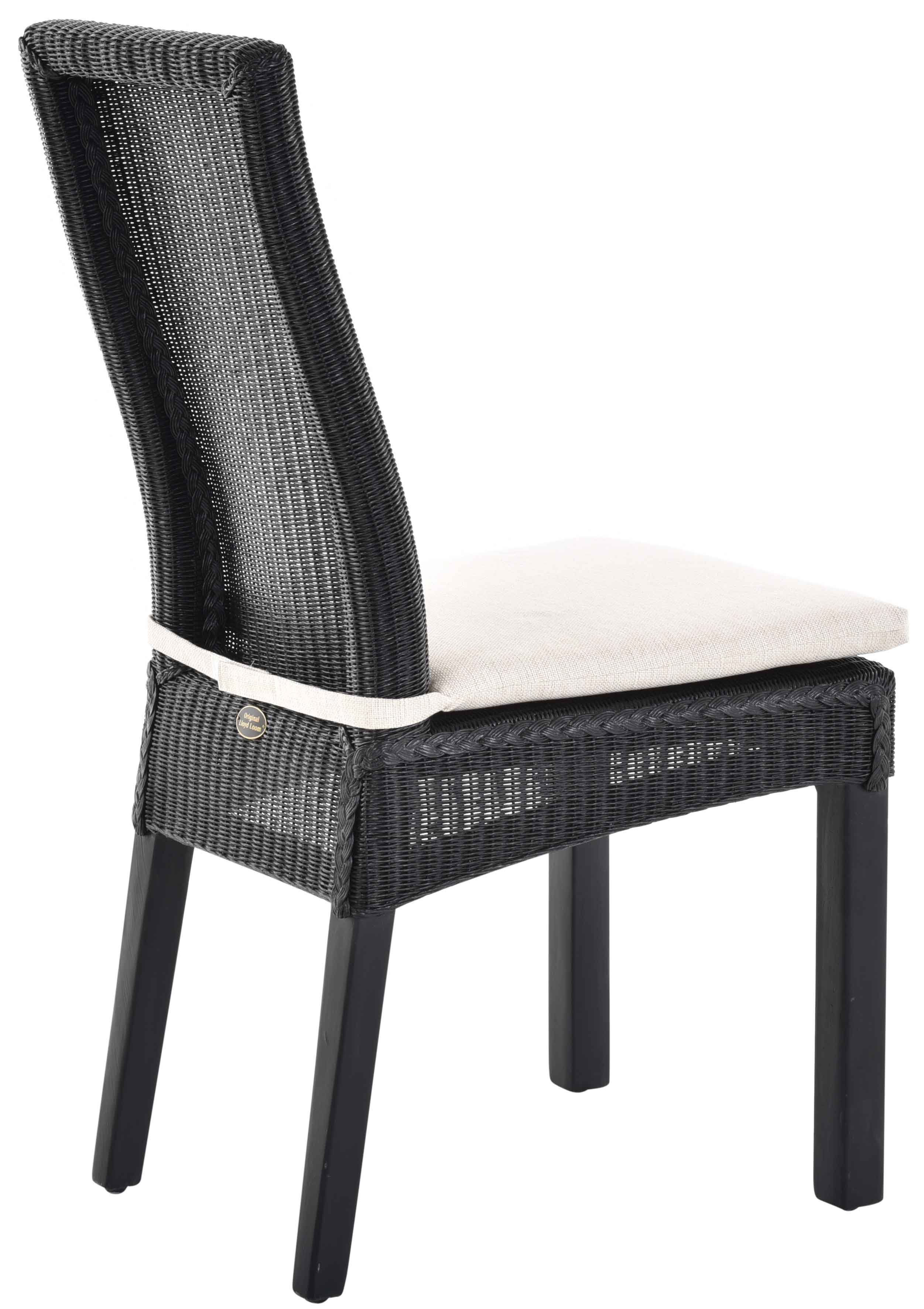 Krines Home Esszimmerstuhl Esszimmer Loom-Stuhl Esszimmerstuhl mit Schwarz Kissen Küchenstuhl Holzrahmen
