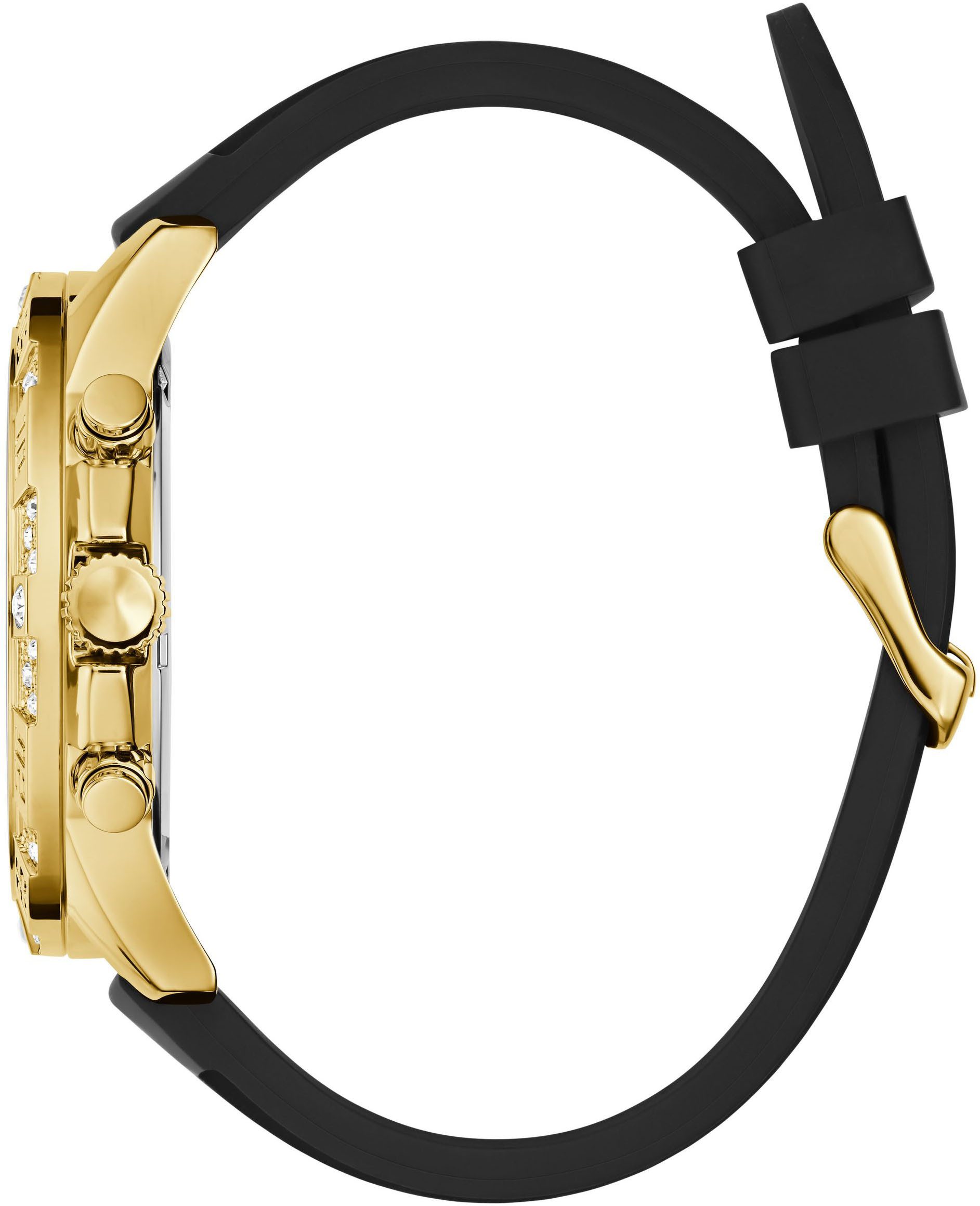 Guess Multifunktionsuhr MAJESTIC GW0909G2, Quarzuhr, Armbanduhr, Herrenuhr, Datum, Wochentag, Silikonarmband