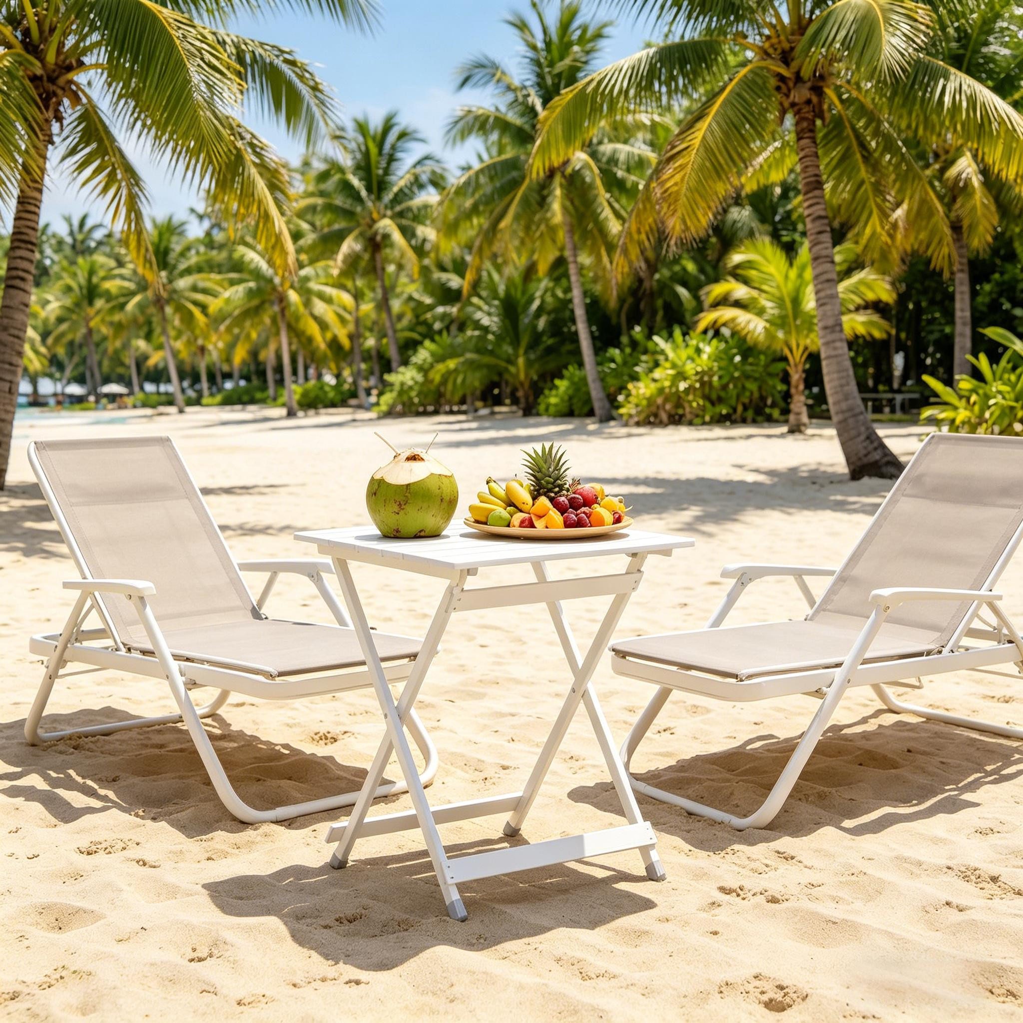 CHICFURN Gartentisch Klapptisch für Picknick und Marktstand (Packung, 1-St., Tragbarer Hoftisch mit rutschfesten Standfüßen), Für Camping und Freizeit