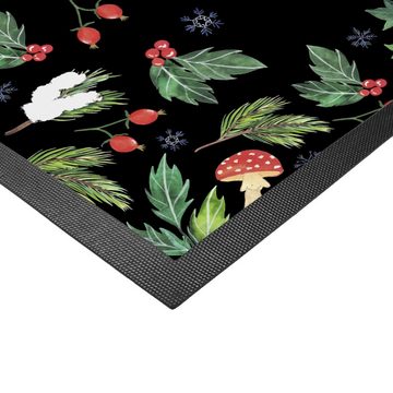 Fußmatte 50 x 75 cm Weihnachtsbaum schmücken - Schwarz - Geschenk, Nikolaus, S, Mr. & Mrs. Panda, Höhe: 0 mm