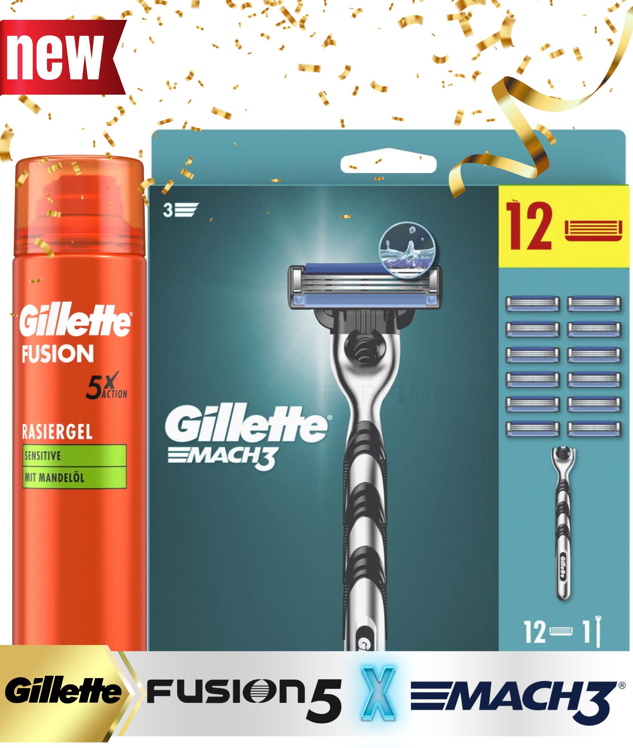 Rasierset Mach3 x Fusion5 Geschenk-Set Männer Pflege