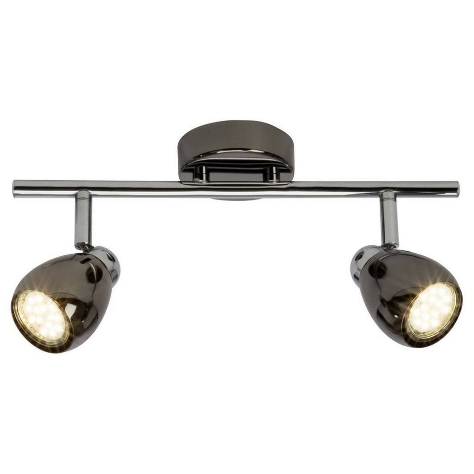 Brilliant Deckenleuchte Milano, Lampe Milano LED Spotrohr 2flg  chrom/schwarz chrom 2x LED-PAR51, GU1, Beleuchtung passend für jede Wohnung