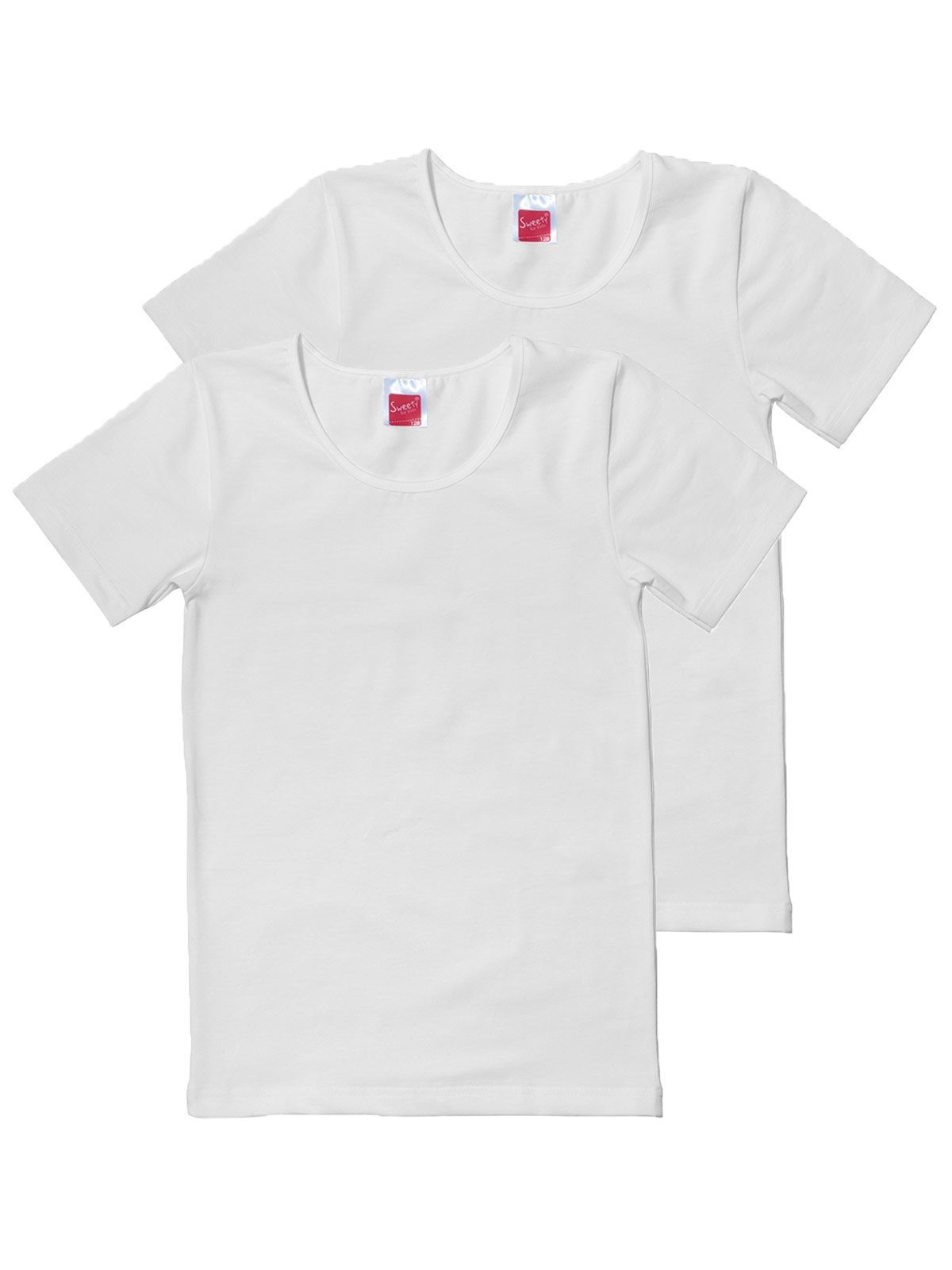 Sweety for Kids Unterhemd 2er Sparpack Mädchen Shirt Single Jersey (Spar-Set, 2-St) hohe Markenqualität weiss