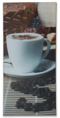 Levandeo® Leinwandbild, Wandbild 5er Set 86x42cm Leinwand Kaffee Cappuccino Küche Deko