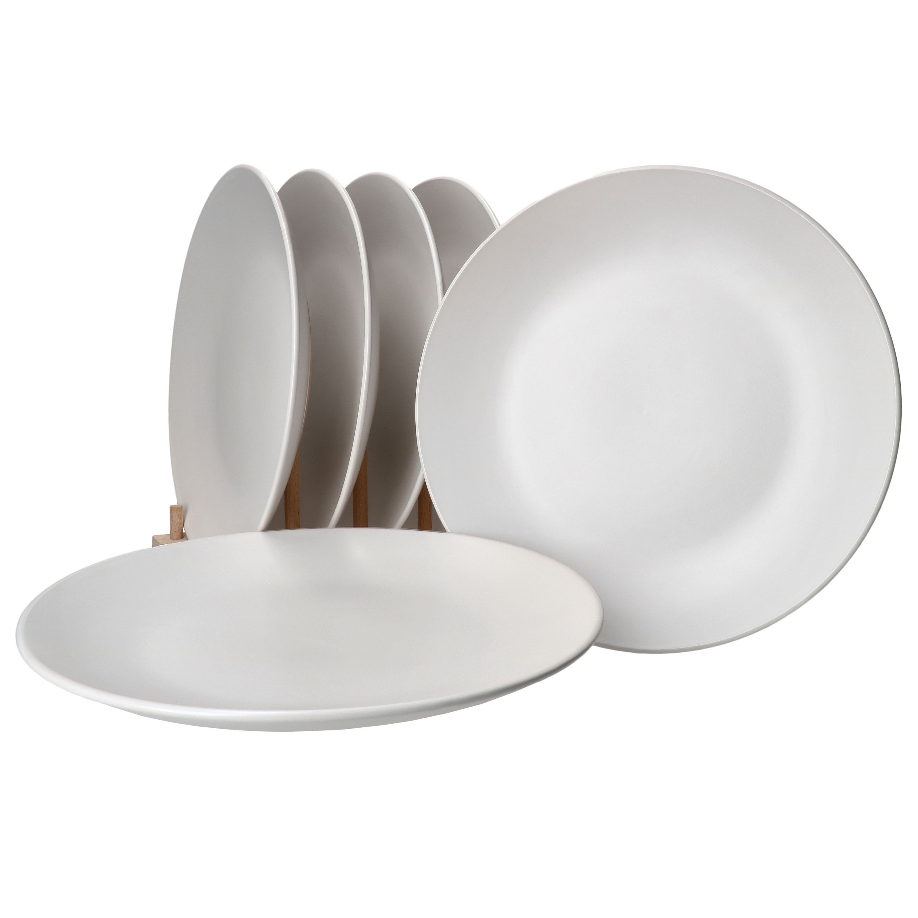 MamboCat Frühstücksteller 6er Set Dessertteller 21cm White Biata Steingut