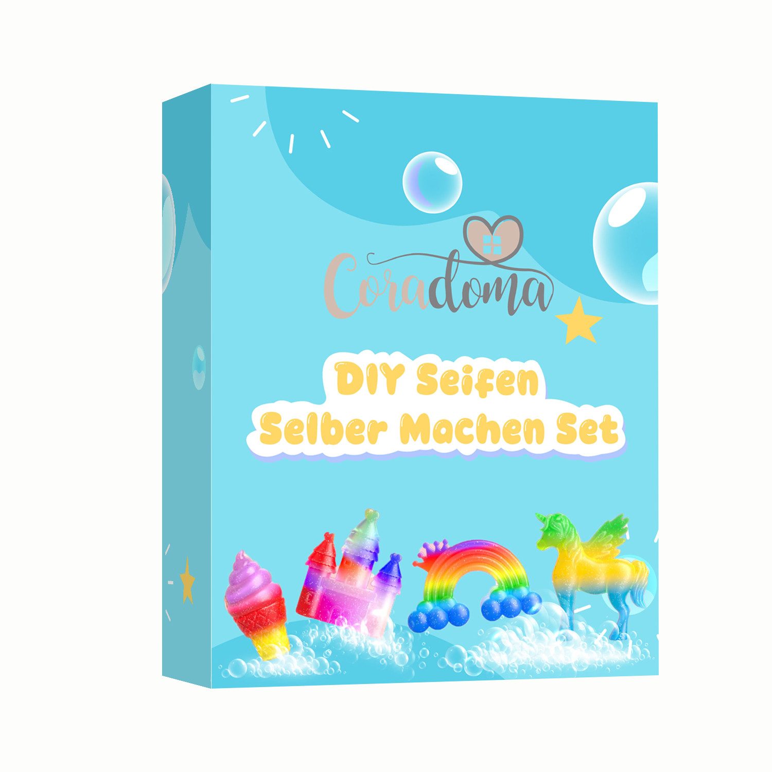 Coradoma Handseife Seife Selber Machen Set für Kinder Seifenherstellung Seifenblock DIY, Soap Lab Geschenk