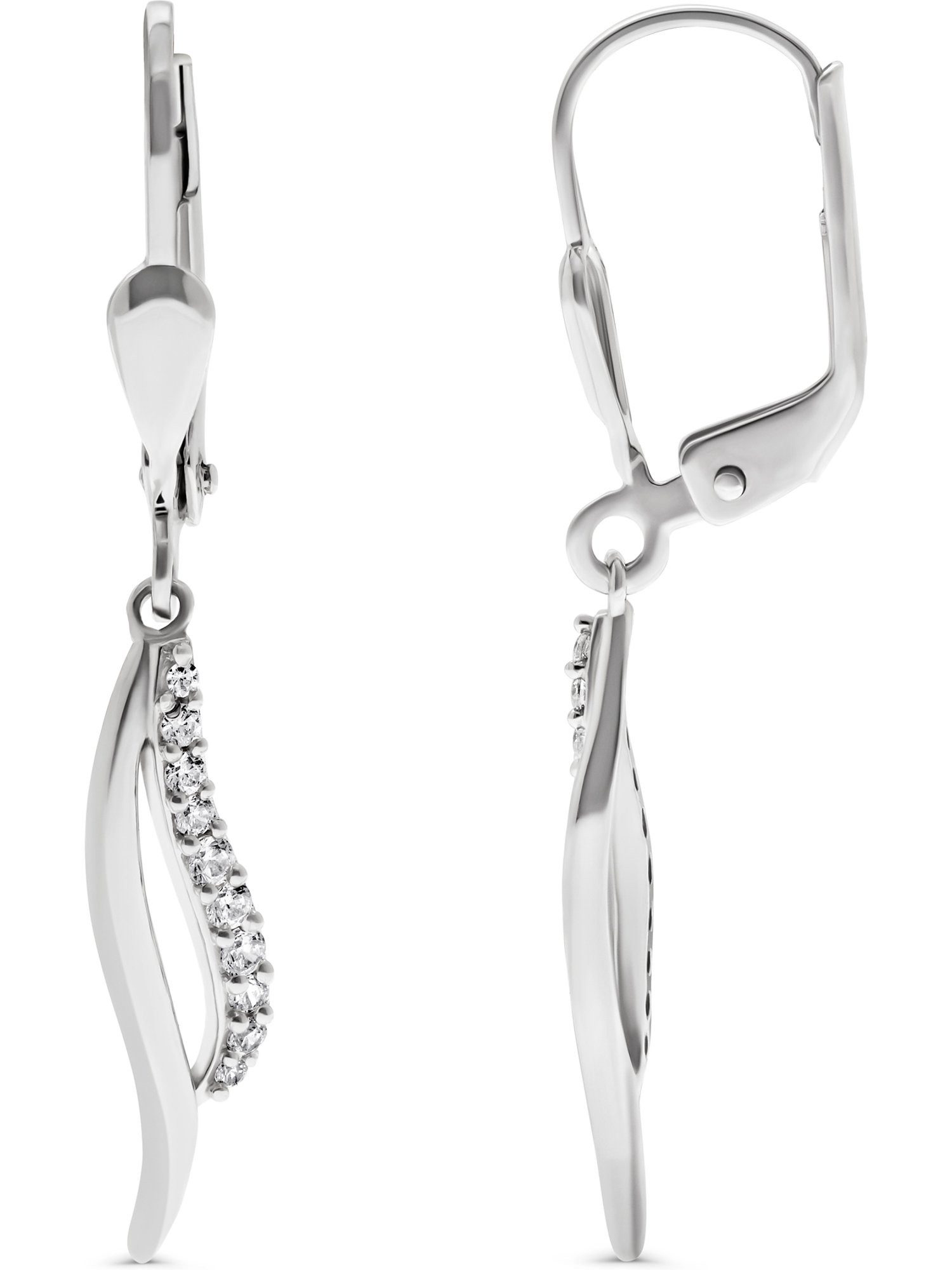FAVS Paar Ohrhänger FAVS Damen-Ohrhänger 925er Silber 20 Zirkonia