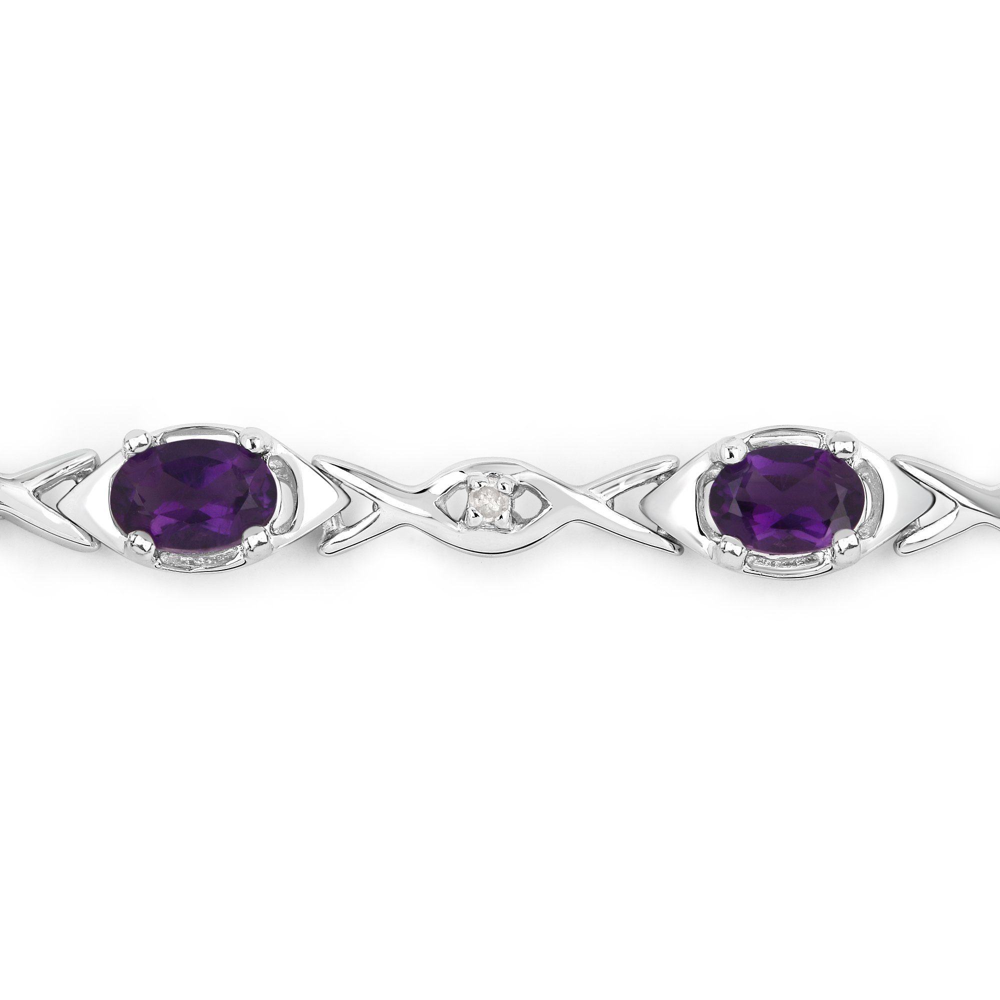 Silber Armband Vira Amethyst Jewels rhodiniert 925-Sterling lila Glänzend
