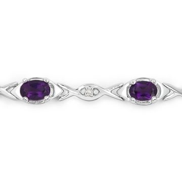 Vira Jewels Armband 925-Sterling Silber rhodiniert Glänzend Amethyst lila